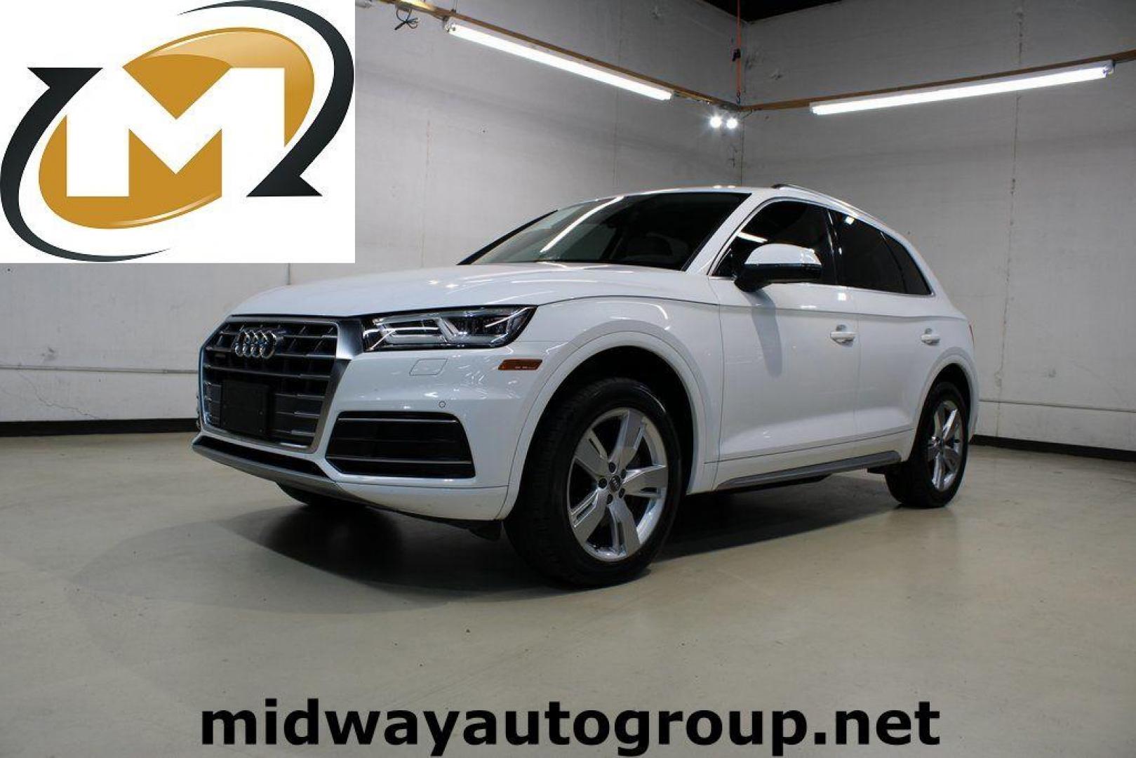 2019 Ibis White /Beige Audi Q5 2.0T Premium Plus (WA1BNAFY5K2) with an 2.0L TFSI engine, Automatic transmission, located at 15300 Midway Rd., Addison, TX, 75001, (972) 702-0011, 32.958321, -96.838074 - 2019 Audi Q5 2.0T Premium Plus Quattro<br><br>Now Available at Midway Auto Group Addison, Texas<br><br>Refined, capable, and unmistakably Audithe 2019 Audi Q5 Premium Plus Quattro delivers luxury-level comfort, confident all-wheel drive performance, and advanced safety tech. With a beautifully craf - Photo#0