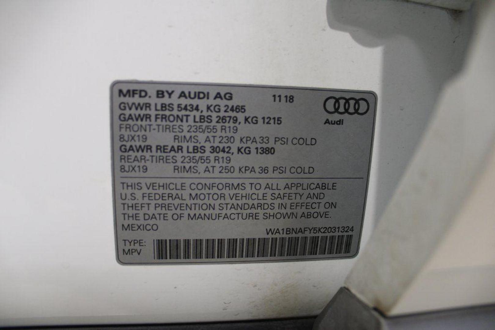 2019 Ibis White /Beige Audi Q5 2.0T Premium Plus (WA1BNAFY5K2) with an 2.0L TFSI engine, Automatic transmission, located at 15300 Midway Rd., Addison, TX, 75001, (972) 702-0011, 32.958321, -96.838074 - 2019 Audi Q5 2.0T Premium Plus Quattro<br><br>Now Available at Midway Auto Group Addison, Texas<br><br>Refined, capable, and unmistakably Audithe 2019 Audi Q5 Premium Plus Quattro delivers luxury-level comfort, confident all-wheel drive performance, and advanced safety tech. With a beautifully craf - Photo#29