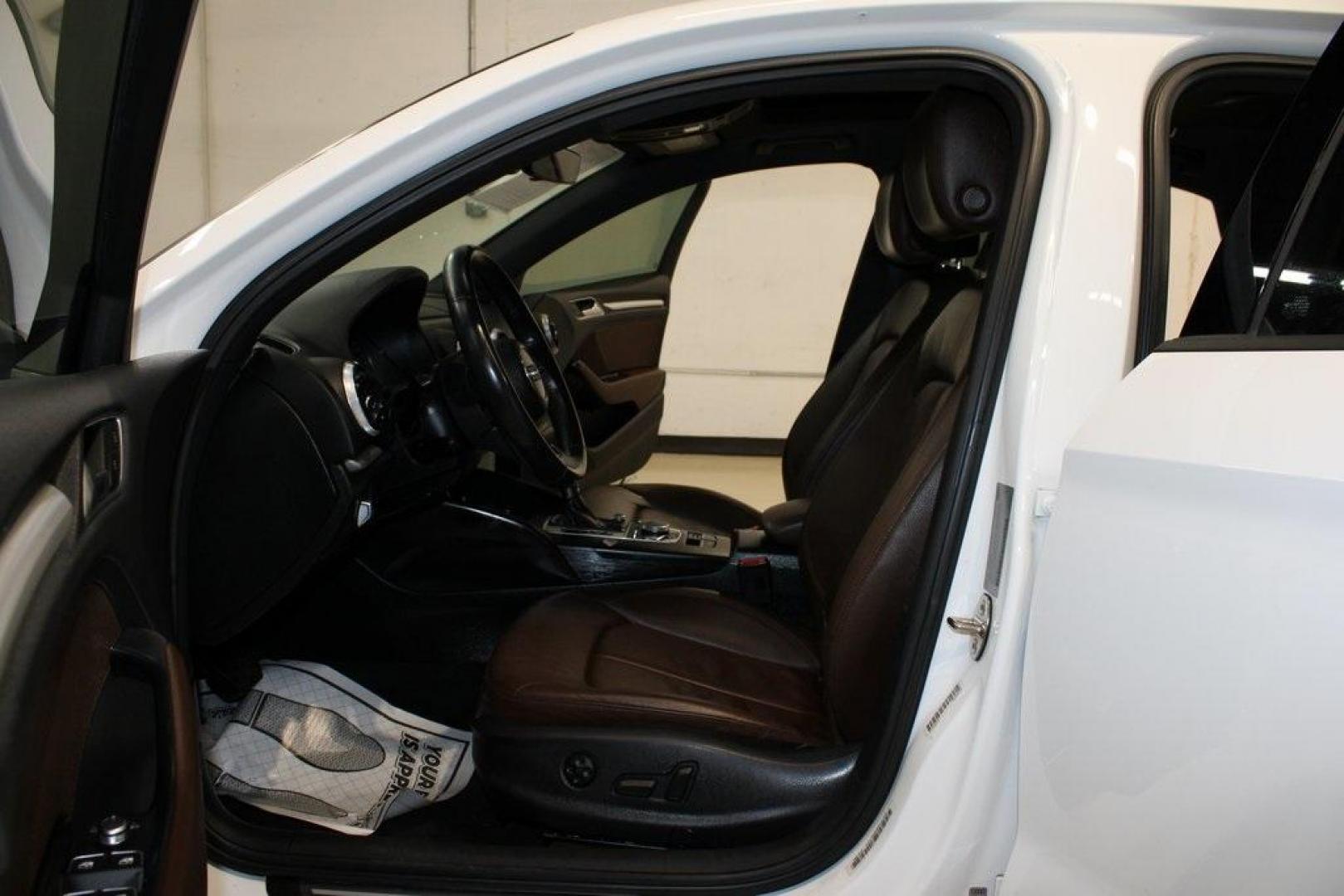 2017 Ibis White /Brown Audi A3 2.0T Premium (WAUAUGFF0H1) with an 2.0L 4-Cylinder TFSI engine, Automatic transmission, located at 15300 Midway Rd., Addison, TX, 75001, (972) 702-0011, 32.958321, -96.838074 - Photo#8