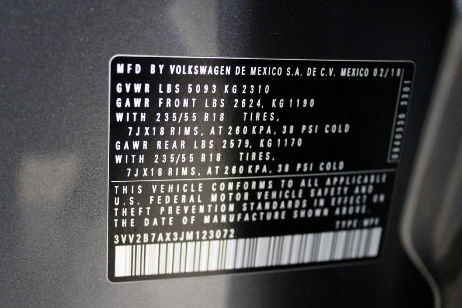 2018 Platinum Gray Metallic /Titan Black Volkswagen Tiguan 2.0T SEL (3VV2B7AX3JM) with an 2.0L TSI DOHC engine, Automatic transmission, located at 15300 Midway Rd., Addison, TX, 75001, (972) 702-0011, 32.958321, -96.838074 - 2018 Volkswagen Tiguan SEL 4MOTION<br><br>Now Available at Midway Auto Group Addison, Texas<br><br>Spacious, capable, and engineered for everyday versatilitythe 2018 Volkswagen Tiguan S 4MOTION offers three-row flexibility, a smooth turbocharged drive, and the confidence of VWs advanced all-wheel-d - Photo#28