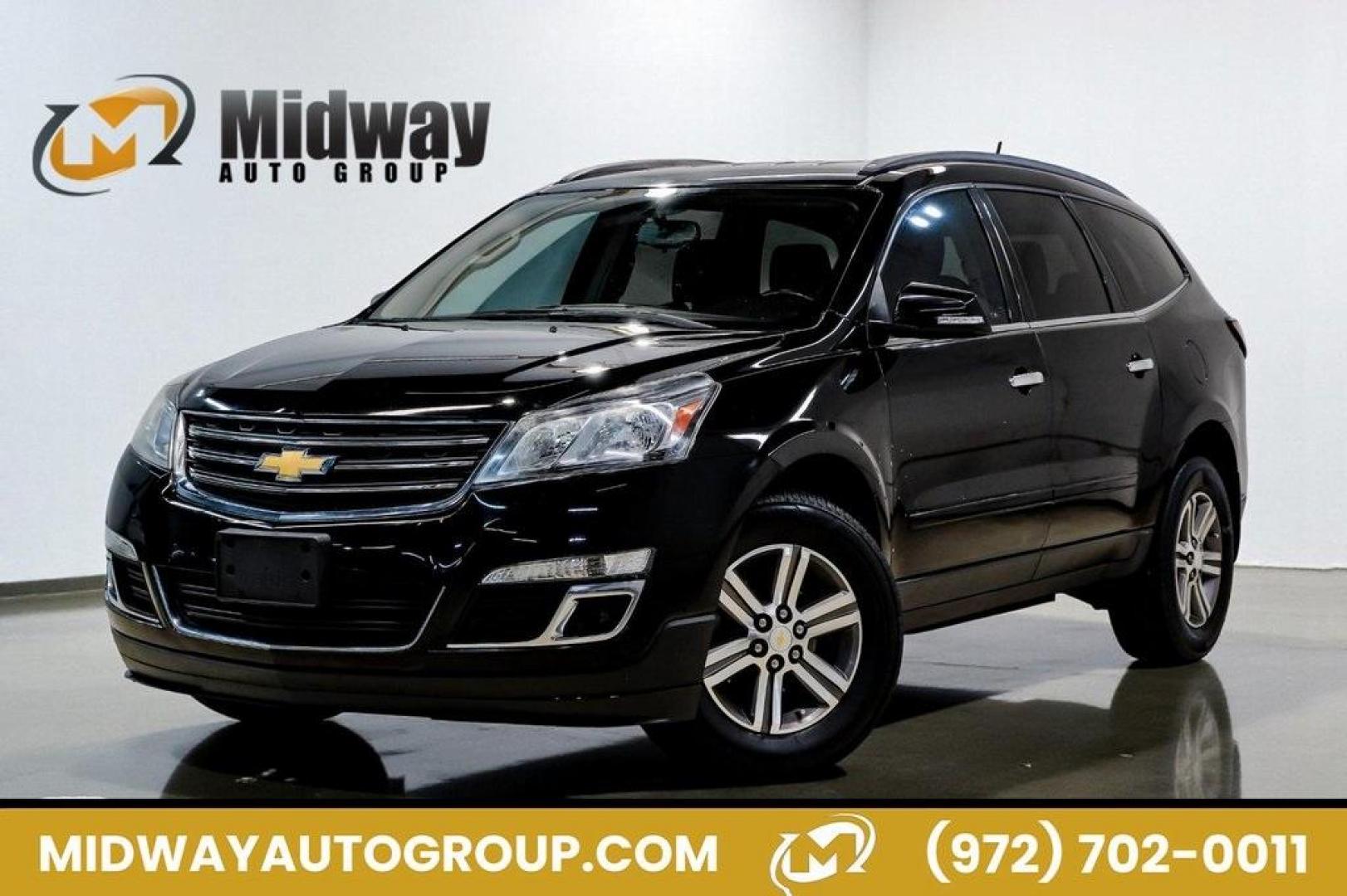 2017 Mosaic Black Metallic /Ebony/Saddle Up Chevrolet Traverse LT (1GNKRGKD3HJ) with an 3.6L V6 SIDI engine, Automatic transmission, located at 15300 Midway Rd., Addison, TX, 75001, (972) 702-0011, 32.958321, -96.838074 - Photo#0