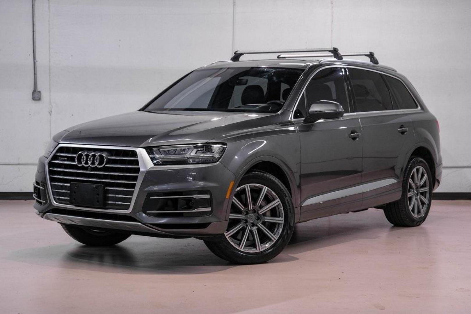 2018 Gray Metallic /Black Audi Q7 3.0T Prestige (WA1VAAF79JD) with an 3.0L TFSI V6 DOHC engine, Automatic transmission, located at 15300 Midway Rd., Addison, TX, 75001, (972) 702-0011, 32.958321, -96.838074 - Photo#1