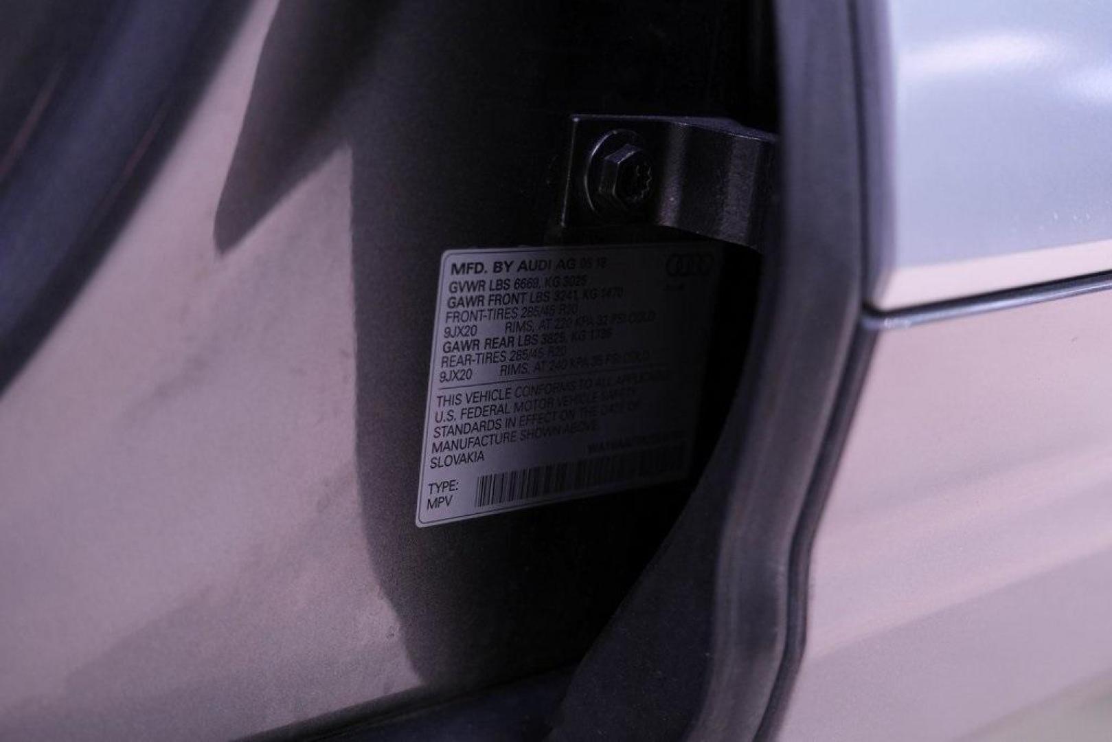 2018 Gray Metallic /Black Audi Q7 3.0T Prestige (WA1VAAF79JD) with an 3.0L TFSI V6 DOHC engine, Automatic transmission, located at 15300 Midway Rd., Addison, TX, 75001, (972) 702-0011, 32.958321, -96.838074 - Photo#75