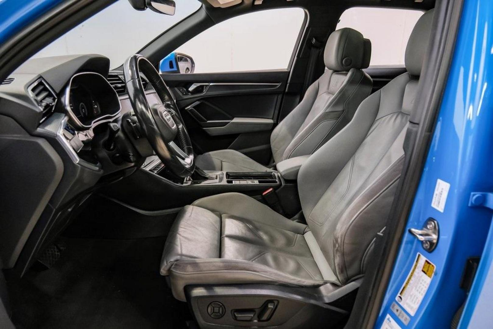 2020 Blue /Rotor Gray W/Anthracite Audi Q3 Premium Plus S line (WA1EEDF37L1) with an 2.0L 4-Cylinder TFSI engine, Automatic transmission, located at 15300 Midway Rd., Addison, TX, 75001, (972) 702-0011, 32.958321, -96.838074 - 020 Audi Q3 S line Premium Plus Quattro<br><br>Now Available at Midway Auto Group, Addison, Texas<br><br>Stylish, compact, and packed with premium features the 2020 Audi Q3 S line Premium Plus Quattro delivers upscale comfort and confident performance in a versatile small SUV. With its S line exteri - Photo#3