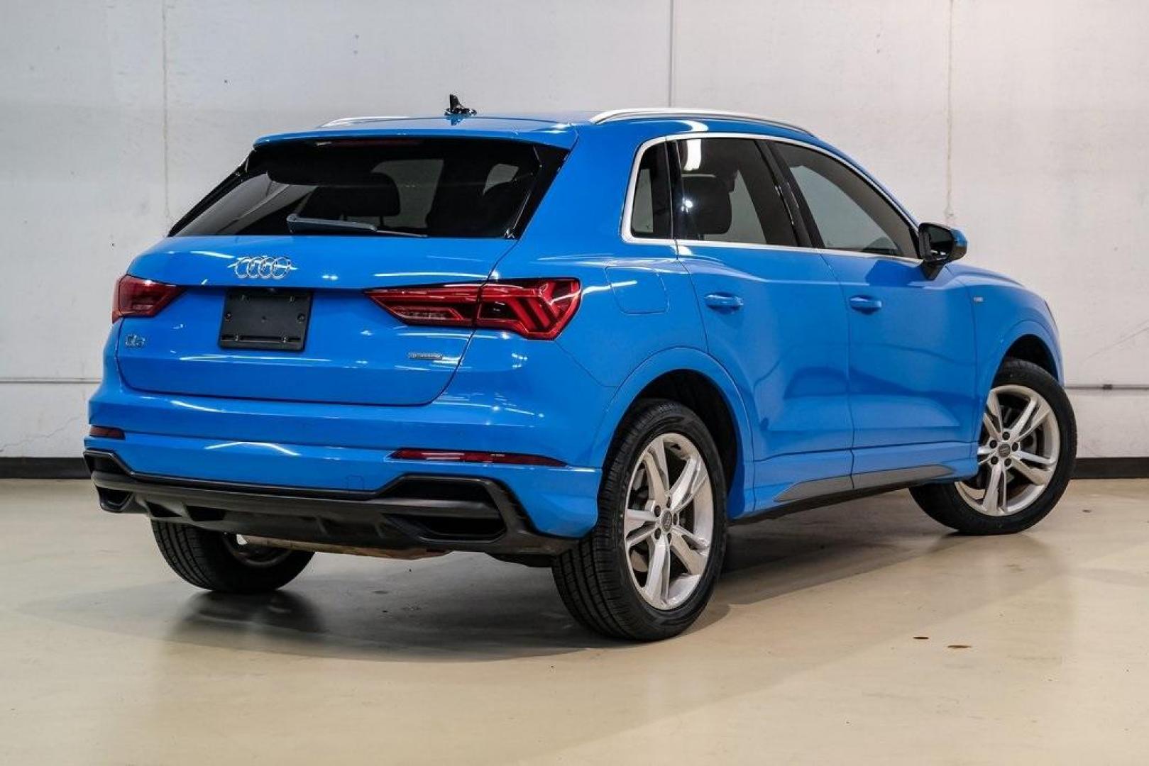 2020 Blue /Rotor Gray W/Anthracite Audi Q3 Premium Plus S line (WA1EEDF37L1) with an 2.0L 4-Cylinder TFSI engine, Automatic transmission, located at 15300 Midway Rd., Addison, TX, 75001, (972) 702-0011, 32.958321, -96.838074 - 020 Audi Q3 S line Premium Plus Quattro<br><br>Now Available at Midway Auto Group, Addison, Texas<br><br>Stylish, compact, and packed with premium features the 2020 Audi Q3 S line Premium Plus Quattro delivers upscale comfort and confident performance in a versatile small SUV. With its S line exteri - Photo#8