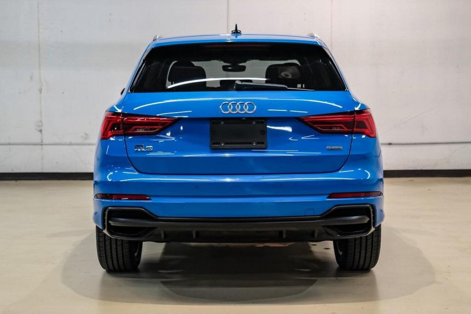 2020 Blue /Rotor Gray W/Anthracite Audi Q3 Premium Plus S line (WA1EEDF37L1) with an 2.0L 4-Cylinder TFSI engine, Automatic transmission, located at 15300 Midway Rd., Addison, TX, 75001, (972) 702-0011, 32.958321, -96.838074 - 020 Audi Q3 S line Premium Plus Quattro<br><br>Now Available at Midway Auto Group, Addison, Texas<br><br>Stylish, compact, and packed with premium features the 2020 Audi Q3 S line Premium Plus Quattro delivers upscale comfort and confident performance in a versatile small SUV. With its S line exteri - Photo#9