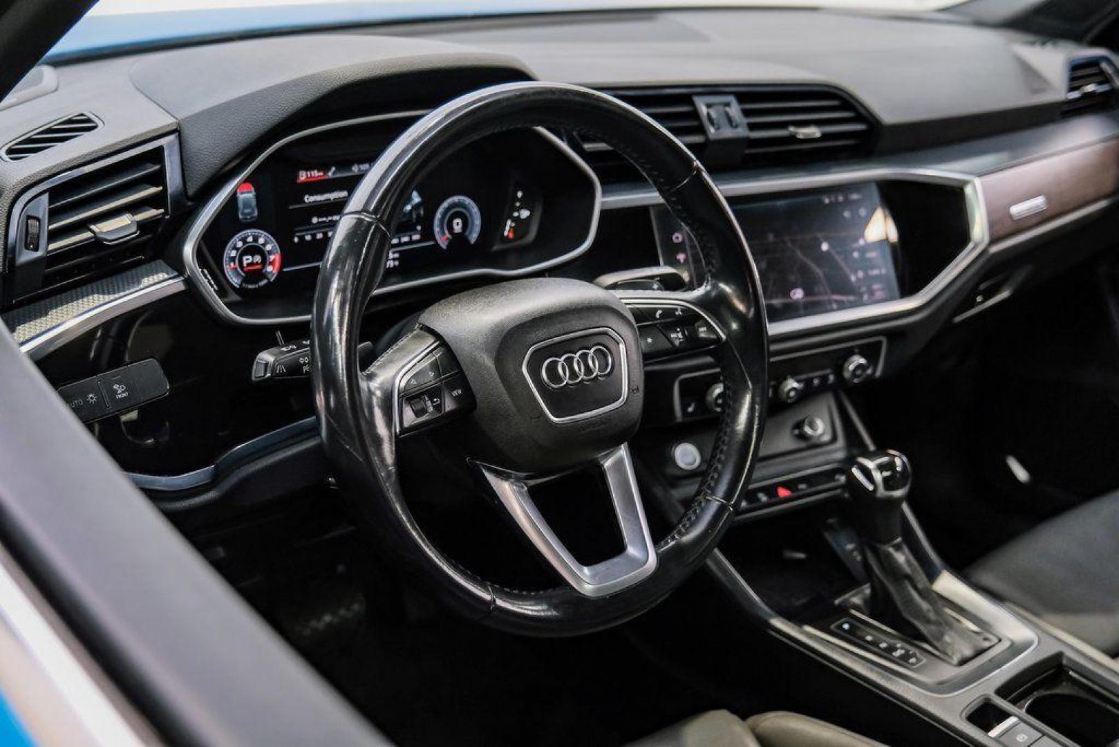 2020 Blue /Rotor Gray W/Anthracite Audi Q3 Premium Plus S line (WA1EEDF37L1) with an 2.0L 4-Cylinder TFSI engine, Automatic transmission, located at 15300 Midway Rd., Addison, TX, 75001, (972) 702-0011, 32.958321, -96.838074 - 020 Audi Q3 S line Premium Plus Quattro<br><br>Now Available at Midway Auto Group, Addison, Texas<br><br>Stylish, compact, and packed with premium features the 2020 Audi Q3 S line Premium Plus Quattro delivers upscale comfort and confident performance in a versatile small SUV. With its S line exteri - Photo#17