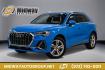 2020 Blue /Rotor Gray W/Anthracite Audi Q3 Premium Plus S line (WA1EEDF37L1) with an 2.0L 4-Cylinder TFSI engine, Automatic transmission, located at 15300 Midway Rd., Addison, TX, 75001, (972) 702-0011, 32.958321, -96.838074 - 020 Audi Q3 S line Premium Plus Quattro<br><br>Now Available at Midway Auto Group, Addison, Texas<br><br>Stylish, compact, and packed with premium features the 2020 Audi Q3 S line Premium Plus Quattro delivers upscale comfort and confident performance in a versatile small SUV. With its S line exteri- Photo#0