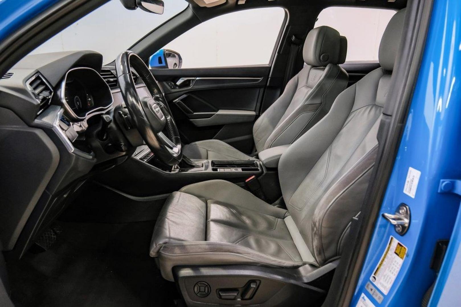 2020 Blue /Rotor Gray W/Anthracite Audi Q3 Premium Plus S line (WA1EEDF37L1) with an 2.0L 4-Cylinder TFSI engine, Automatic transmission, located at 15300 Midway Rd., Addison, TX, 75001, (972) 702-0011, 32.958321, -96.838074 - 020 Audi Q3 S line Premium Plus Quattro<br><br>Now Available at Midway Auto Group, Addison, Texas<br><br>Stylish, compact, and packed with premium features the 2020 Audi Q3 S line Premium Plus Quattro delivers upscale comfort and confident performance in a versatile small SUV. With its S line exteri- Photo#3