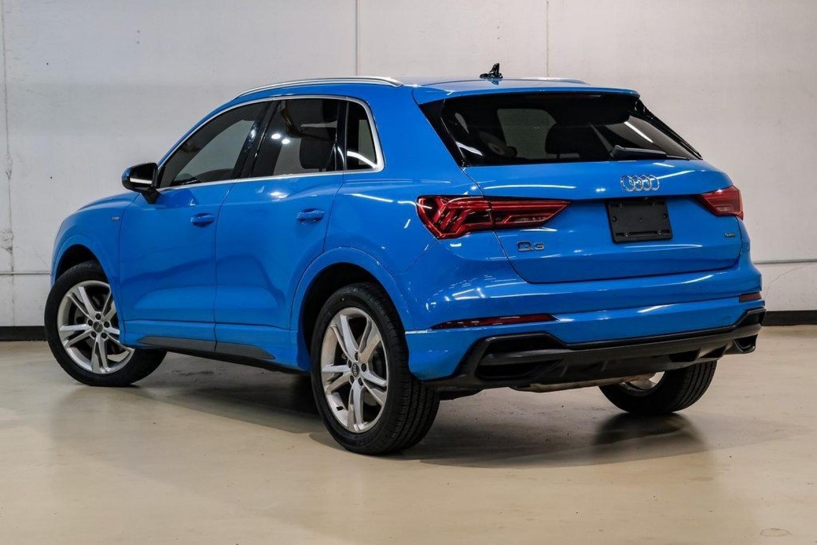 2020 Blue /Rotor Gray W/Anthracite Audi Q3 Premium Plus S line (WA1EEDF37L1) with an 2.0L 4-Cylinder TFSI engine, Automatic transmission, located at 15300 Midway Rd., Addison, TX, 75001, (972) 702-0011, 32.958321, -96.838074 - 020 Audi Q3 S line Premium Plus Quattro<br><br>Now Available at Midway Auto Group, Addison, Texas<br><br>Stylish, compact, and packed with premium features the 2020 Audi Q3 S line Premium Plus Quattro delivers upscale comfort and confident performance in a versatile small SUV. With its S line exteri- Photo#10