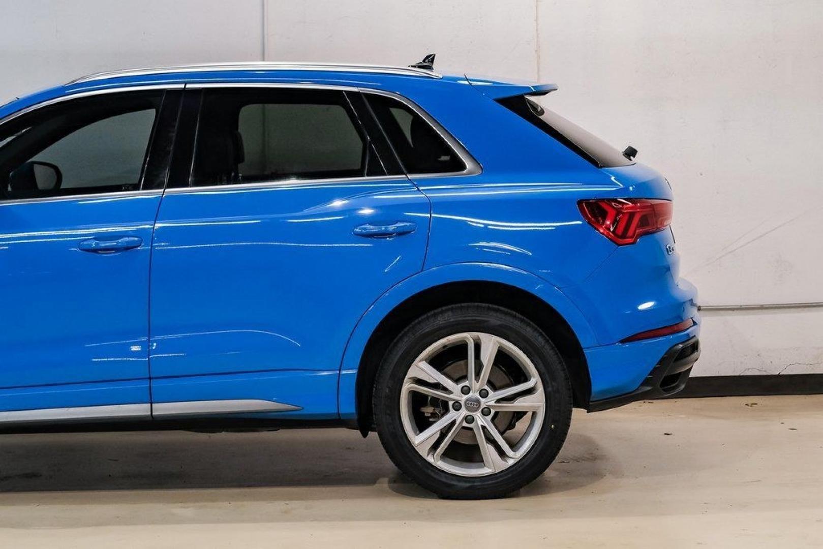 2020 Blue /Rotor Gray W/Anthracite Audi Q3 Premium Plus S line (WA1EEDF37L1) with an 2.0L 4-Cylinder TFSI engine, Automatic transmission, located at 15300 Midway Rd., Addison, TX, 75001, (972) 702-0011, 32.958321, -96.838074 - 020 Audi Q3 S line Premium Plus Quattro<br><br>Now Available at Midway Auto Group, Addison, Texas<br><br>Stylish, compact, and packed with premium features the 2020 Audi Q3 S line Premium Plus Quattro delivers upscale comfort and confident performance in a versatile small SUV. With its S line exteri- Photo#13