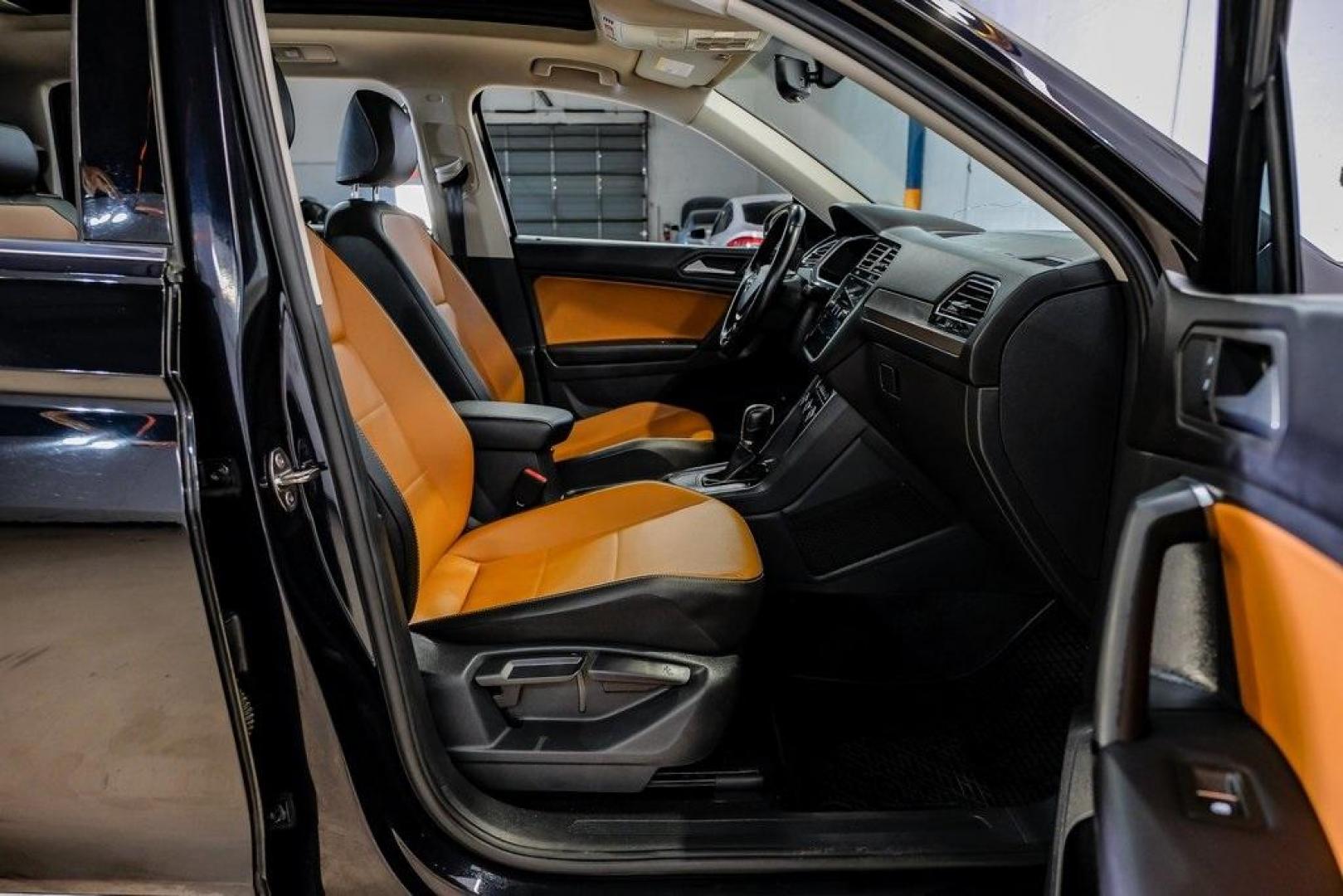 2019 Deep Black /Golden Oak and Black Volkswagen Tiguan 2.0T SEL (3VV3B7AX4KM) with an 2.0L TSI DOHC engine, Automatic transmission, located at 15300 Midway Rd., Addison, TX, 75001, (972) 702-0011, 32.958321, -96.838074 - Photo#39
