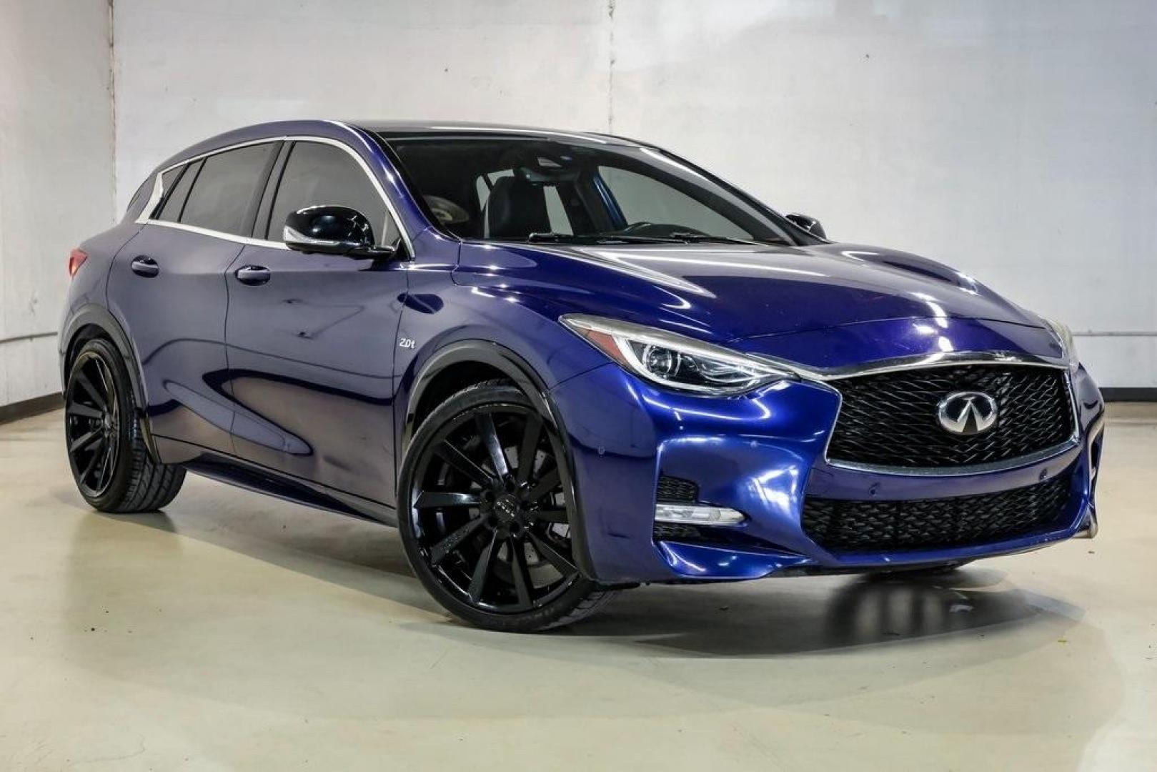 2019 Ink Blue /Graphite INFINITI QX30 Sport (SJKCH5CP8KA) with an 2.0L I4 DOHC Turbocharged engine, Automatic transmission, located at 15300 Midway Rd., Addison, TX, 75001, (972) 702-0011, 32.958321, -96.838074 - 2019 INFINITI QX30 Sport<br><br>Now Available at Midway Auto Group, Addison, Texas<br><br>Aggressive, athletic, and premium the 2019 INFINITI QX30 Sport stands out with its lower stance, sport-tuned suspension, upgraded interior, and bold styling enhancements. As the performance-oriented model in th - Photo#8
