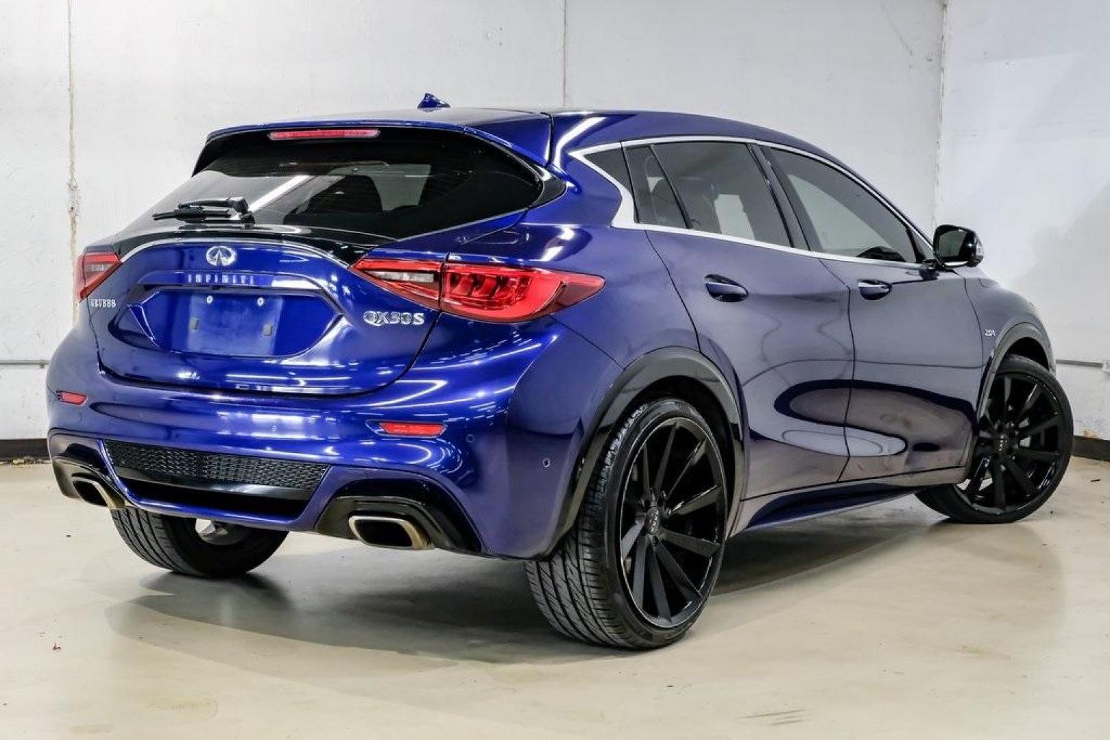 2019 Ink Blue /Graphite INFINITI QX30 Sport (SJKCH5CP8KA) with an 2.0L I4 DOHC Turbocharged engine, Automatic transmission, located at 15300 Midway Rd., Addison, TX, 75001, (972) 702-0011, 32.958321, -96.838074 - 2019 INFINITI QX30 Sport<br><br>Now Available at Midway Auto Group, Addison, Texas<br><br>Aggressive, athletic, and premium the 2019 INFINITI QX30 Sport stands out with its lower stance, sport-tuned suspension, upgraded interior, and bold styling enhancements. As the performance-oriented model in th - Photo#10