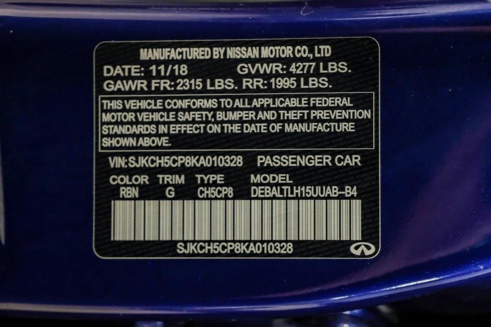 2019 Ink Blue /Graphite INFINITI QX30 Sport (SJKCH5CP8KA) with an 2.0L I4 DOHC Turbocharged engine, Automatic transmission, located at 15300 Midway Rd., Addison, TX, 75001, (972) 702-0011, 32.958321, -96.838074 - 2019 INFINITI QX30 Sport<br><br>Now Available at Midway Auto Group, Addison, Texas<br><br>Aggressive, athletic, and premium the 2019 INFINITI QX30 Sport stands out with its lower stance, sport-tuned suspension, upgraded interior, and bold styling enhancements. As the performance-oriented model in th - Photo#67