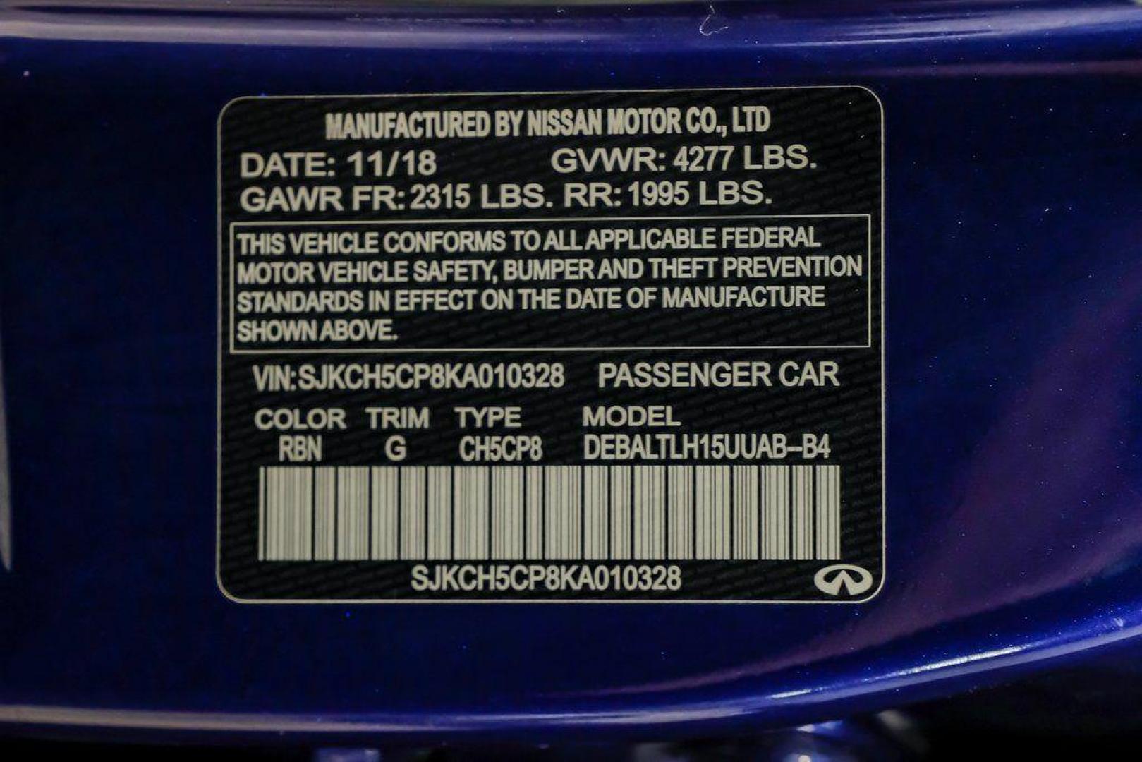 2019 Ink Blue /Graphite INFINITI QX30 Sport (SJKCH5CP8KA) with an 2.0L I4 DOHC Turbocharged engine, Automatic transmission, located at 15300 Midway Rd., Addison, TX, 75001, (972) 702-0011, 32.958321, -96.838074 - 2019 INFINITI QX30 Sport<br><br>Now Available at Midway Auto Group, Addison, Texas<br><br>Aggressive, athletic, and premium the 2019 INFINITI QX30 Sport stands out with its lower stance, sport-tuned suspension, upgraded interior, and bold styling enhancements. As the performance-oriented model in th - Photo#67