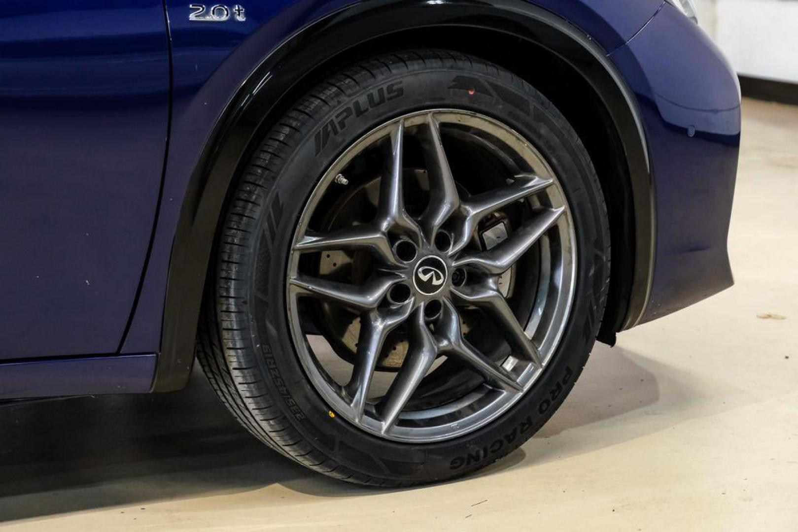 2019 Ink Blue /Graphite INFINITI QX30 Sport (SJKCH5CP8KA) with an 2.0L I4 DOHC Turbocharged engine, Automatic transmission, located at 15300 Midway Rd., Addison, TX, 75001, (972) 702-0011, 32.958321, -96.838074 - 2019 INFINITI QX30 Sport<br><br>Now Available at Midway Auto Group, Addison, Texas<br><br>Aggressive, athletic, and premium the 2019 INFINITI QX30 Sport stands out with its lower stance, sport-tuned suspension, upgraded interior, and bold styling enhancements. As the performance-oriented model in th - Photo#60