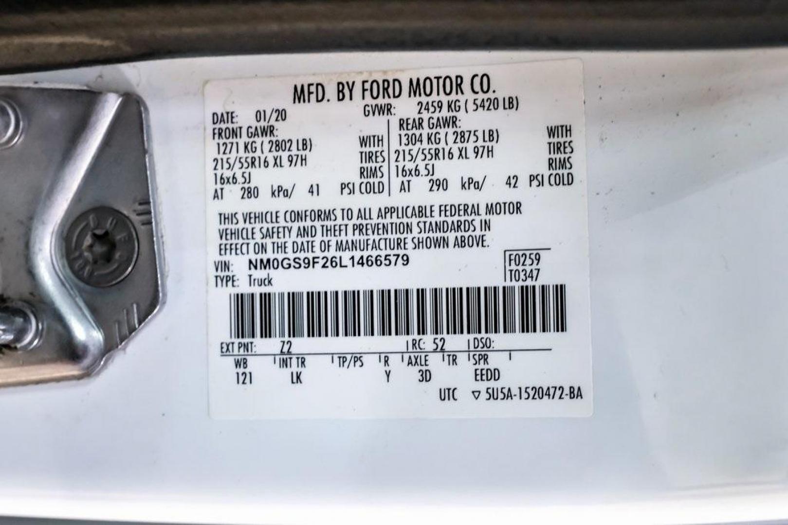 2020 Frozen White /Palazzo Grey Ford Transit Connect XLT (NM0GS9F26L1) with an I4 engine, Automatic transmission, located at 15300 Midway Rd., Addison, TX, 75001, (972) 702-0011, 32.958321, -96.838074 - Photo#72