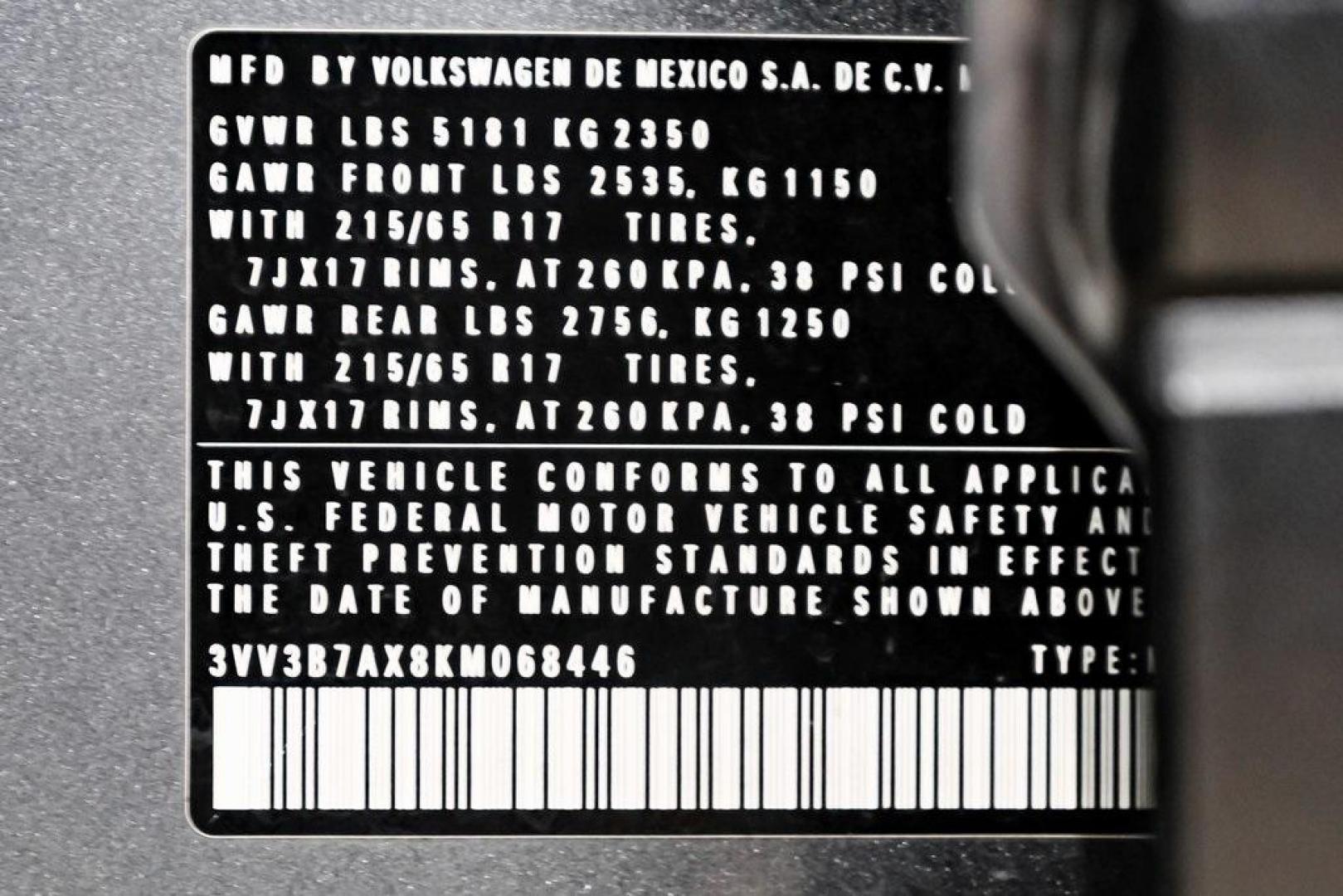 2019 Platinum Gray Metallic /Titan Black Volkswagen Tiguan 2.0T SE (3VV3B7AX8KM) with an 2.0L TSI DOHC engine, Automatic transmission, located at 15300 Midway Rd., Addison, TX, 75001, (972) 702-0011, 32.958321, -96.838074 - Photo#69