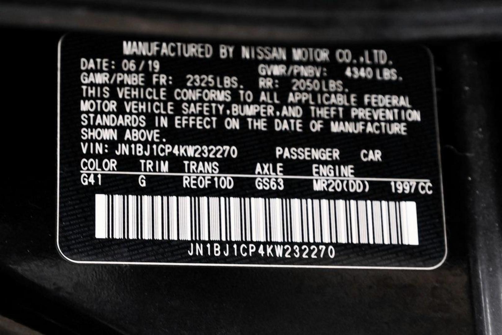 2019 Magnetic Black Pearl /Charcoal Nissan Rogue Sport SL (JN1BJ1CP4KW) with an 2.0L DOHC engine, CVT transmission, located at 15300 Midway Rd., Addison, TX, 75001, (972) 702-0011, 32.958321, -96.838074 - 2019 Nissan Rogue Sport SL<br><br>Now Available at Midway Auto Group, Addison, Texas<br><br>Premium, efficient, and loaded with features the 2019 Nissan Rogue Sport SL is the top-tier trim in the Rogue Sport lineup, offering leather seating, advanced driver-assist technologies, and a refined driving - Photo#62