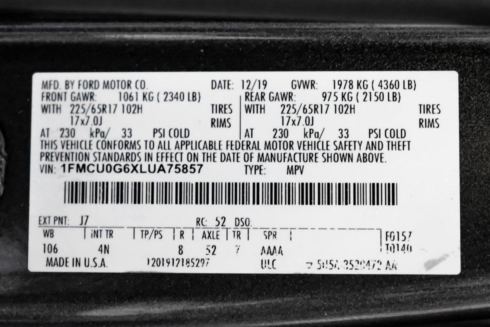 2020 Magnetic /Sandstone Ford Escape SE (1FMCU0G6XLU) with an 1.5L EcoBoost engine, Automatic transmission, located at 15300 Midway Rd., Addison, TX, 75001, (972) 702-0011, 32.958321, -96.838074 - Photo#70