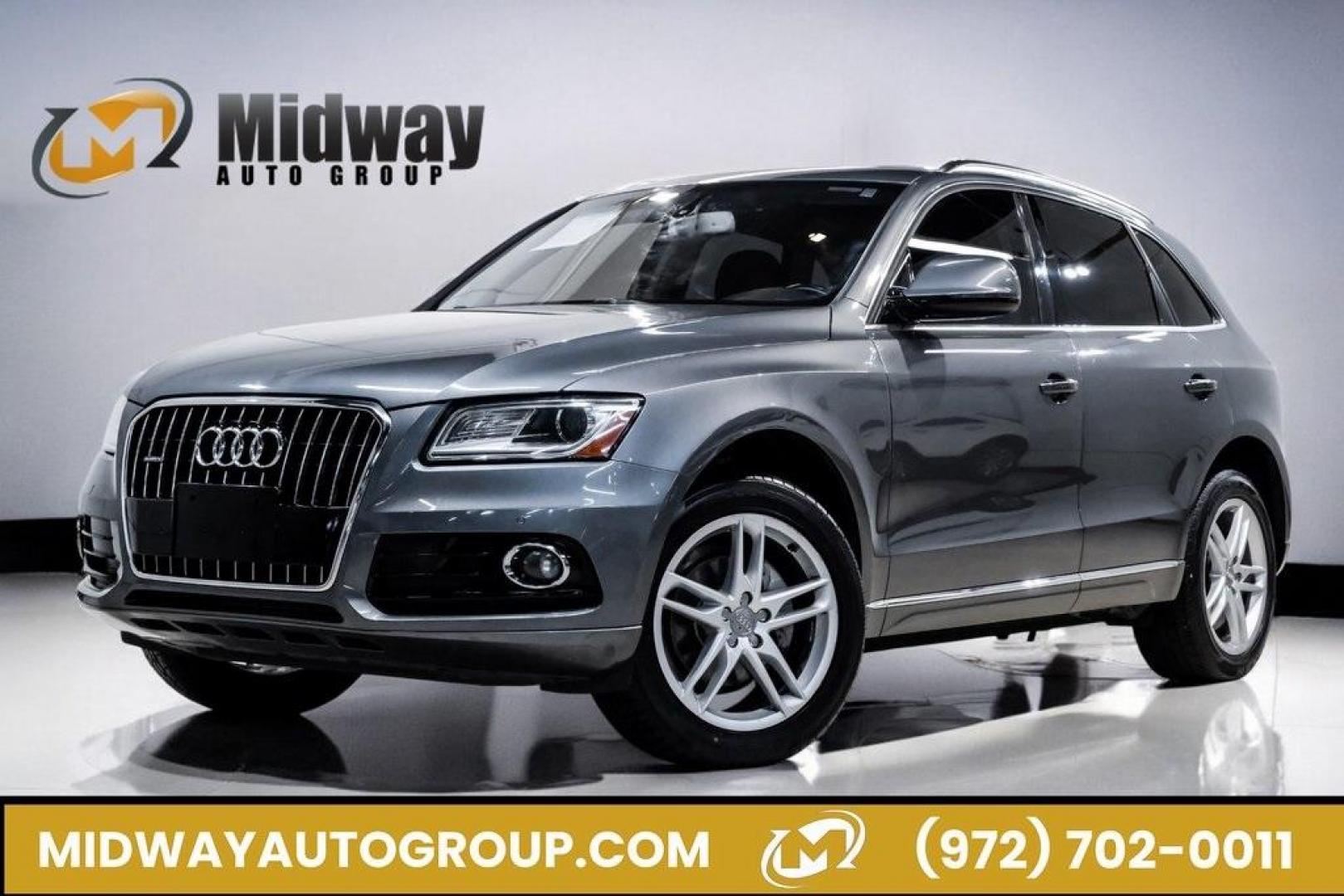 2016 Monsoon Gray Metallic /Black Audi Q5 2.0T Premium Plus (WA1L2AFP9GA) with an 2.0L 4-Cylinder TFSI engine, Automatic transmission, located at 15300 Midway Rd., Addison, TX, 75001, (972) 702-0011, 32.958321, -96.838074 - Photo#0