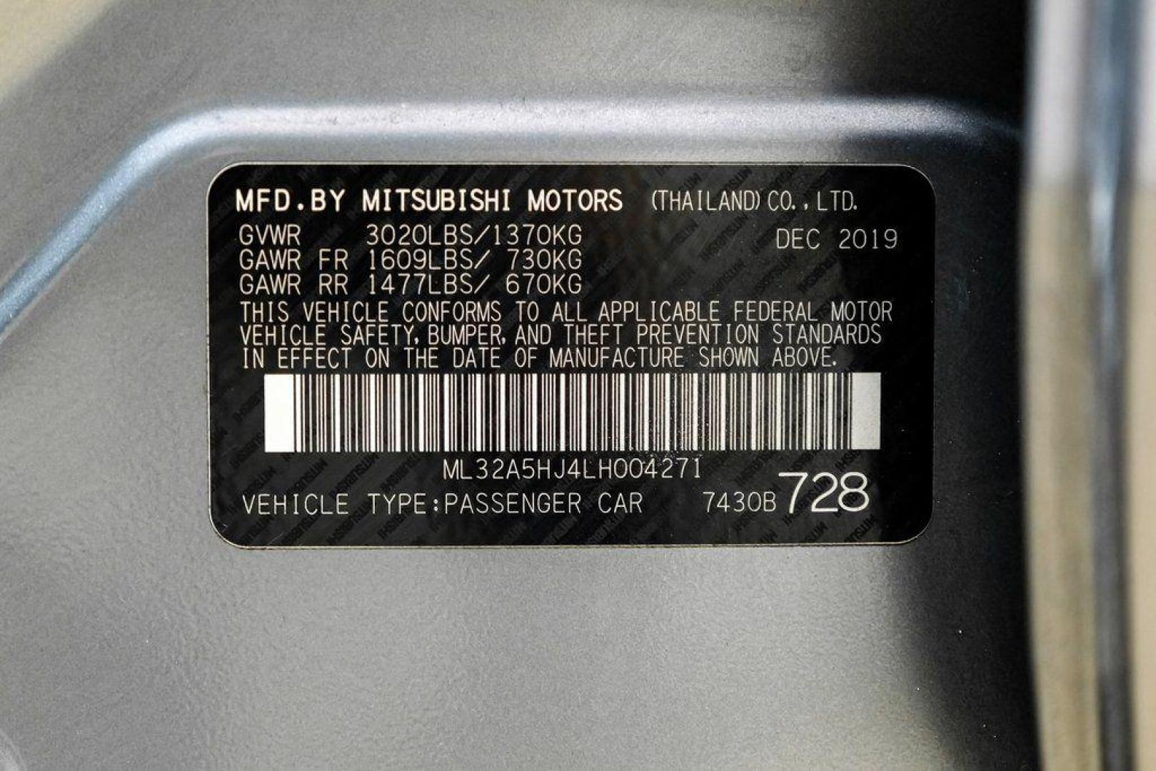 2020 Mercury Gray Metallic /Black Mitsubishi Mirage LE (ML32A5HJ4LH) with an 1.2L 3-Cylinder DOHC MIVEC engine, CVT transmission, located at 15300 Midway Rd., Addison, TX, 75001, (972) 702-0011, 32.958321, -96.838074 - Photo#62