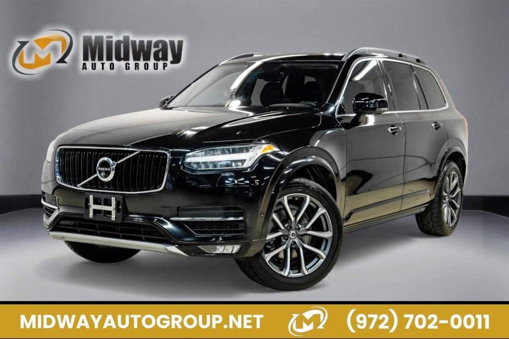 2017 Onyx Black Metallic /Charcoal Volvo XC90 T6 Momentum (YV4A22PK7H1) with an I4 Supercharged engine, Automatic transmission, located at 15300 Midway Rd., Addison, TX, 75001, (972) 702-0011, 32.958321, -96.838074 - 2017 Volvo XC90 T6 Momentum AWD<br><br>Now Available at Midway Auto Group, Addison, Texas<br><br>Elegant, safe, and exceptionally refined, the 2017 Volvo XC90 T6 Momentum AWD combines Scandinavian luxury with advanced engineering and award-winning safety. With its premium interior, powerful twin-cha - Photo#0