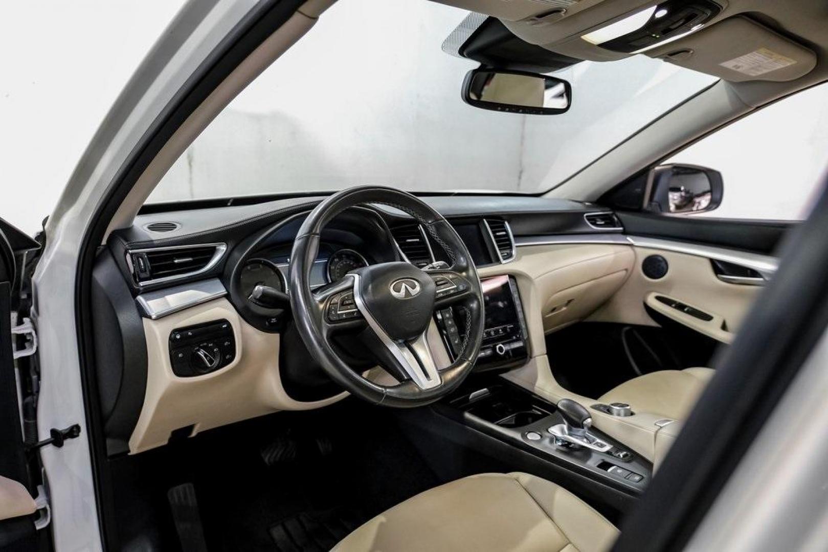 2021 Majestic White /Wheat INFINITI QX50 LUXE (3PCAJ5BA5MF) with an I4 engine, CVT transmission, located at 15300 Midway Rd., Addison, TX, 75001, (972) 702-0011, 32.958321, -96.838074 - Photo#2