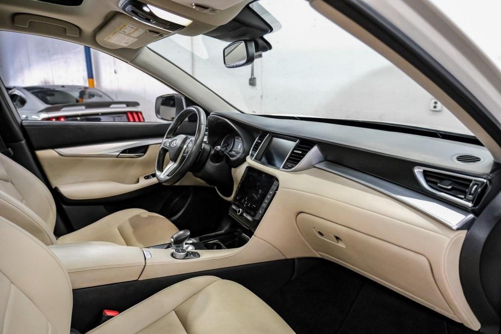 2021 Majestic White /Wheat INFINITI QX50 LUXE (3PCAJ5BA5MF) with an I4 engine, CVT transmission, located at 15300 Midway Rd., Addison, TX, 75001, (972) 702-0011, 32.958321, -96.838074 - Photo#12