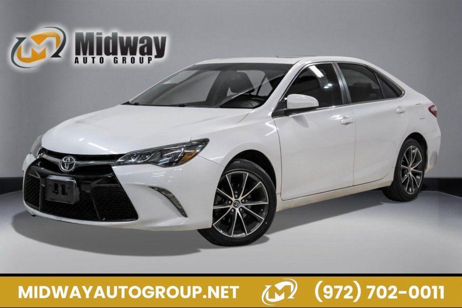 2015 Super White /Ash Toyota Camry XSE V6 (4T1BK1FK2FU) with an 3.5L V6 SMPI DOHC engine, Automatic transmission, located at 15300 Midway Rd., Addison, TX, 75001, (972) 702-0011, 32.958321, -96.838074 - Photo#0