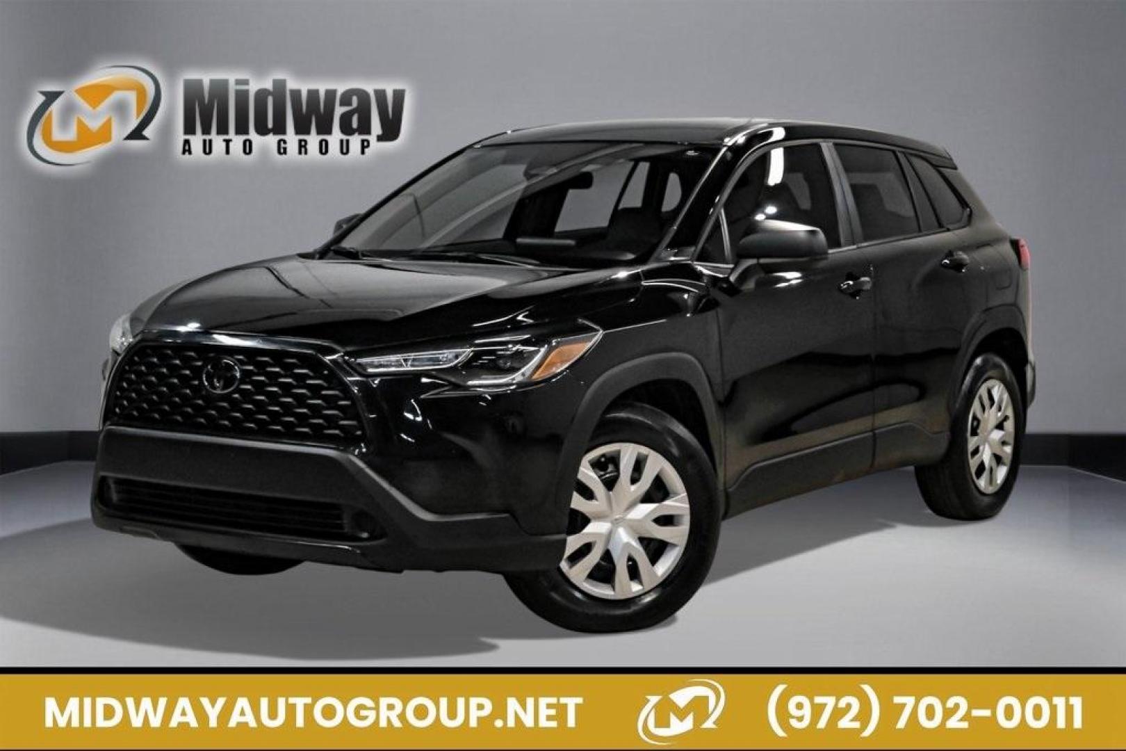 2025 Jet Black /Black Toyota Corolla Cross L (7MUAAAAG6SV) with an 2.0L I4 PDI DOHC 16V LEV3-SULEV30 169hp engine, CVT transmission, located at 15300 Midway Rd., Addison, TX, 75001, (972) 702-0011, 32.958321, -96.838074 - Photo#0