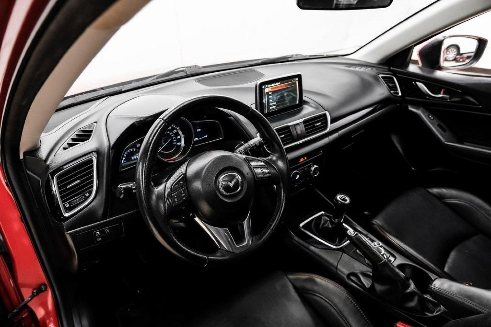 2015 Soul Red Metallic /Black Mazda Mazda3 i Grand Touring (3MZBM1M79FM) with an SKYACTIV-G 2.0L 4-Cylinder DOHC 16V engine, Manual transmission, located at 15300 Midway Rd., Addison, TX, 75001, (972) 702-0011, 32.958321, -96.838074 - Photo#2