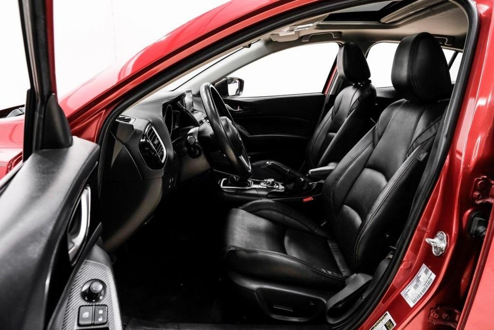 2015 Soul Red Metallic /Black Mazda Mazda3 i Grand Touring (3MZBM1M79FM) with an SKYACTIV-G 2.0L 4-Cylinder DOHC 16V engine, Manual transmission, located at 15300 Midway Rd., Addison, TX, 75001, (972) 702-0011, 32.958321, -96.838074 - Photo#3