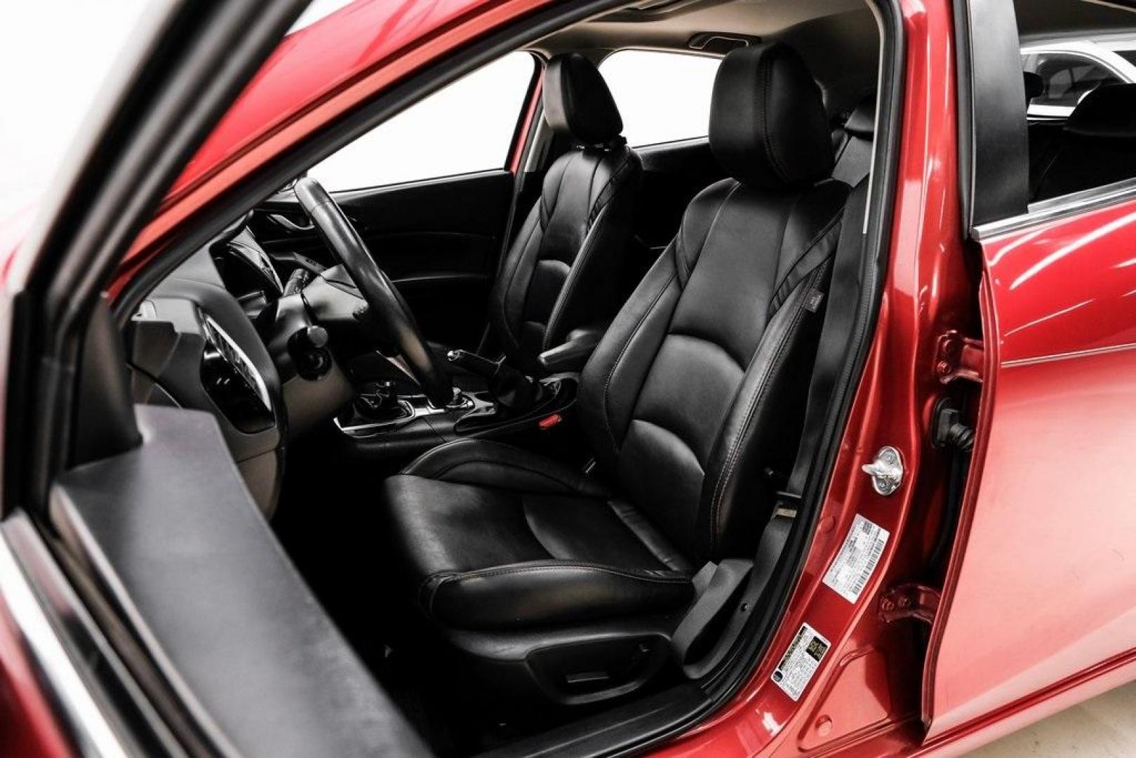 2015 Soul Red Metallic /Black Mazda Mazda3 i Grand Touring (3MZBM1M79FM) with an SKYACTIV-G 2.0L 4-Cylinder DOHC 16V engine, Manual transmission, located at 15300 Midway Rd., Addison, TX, 75001, (972) 702-0011, 32.958321, -96.838074 - Photo#36