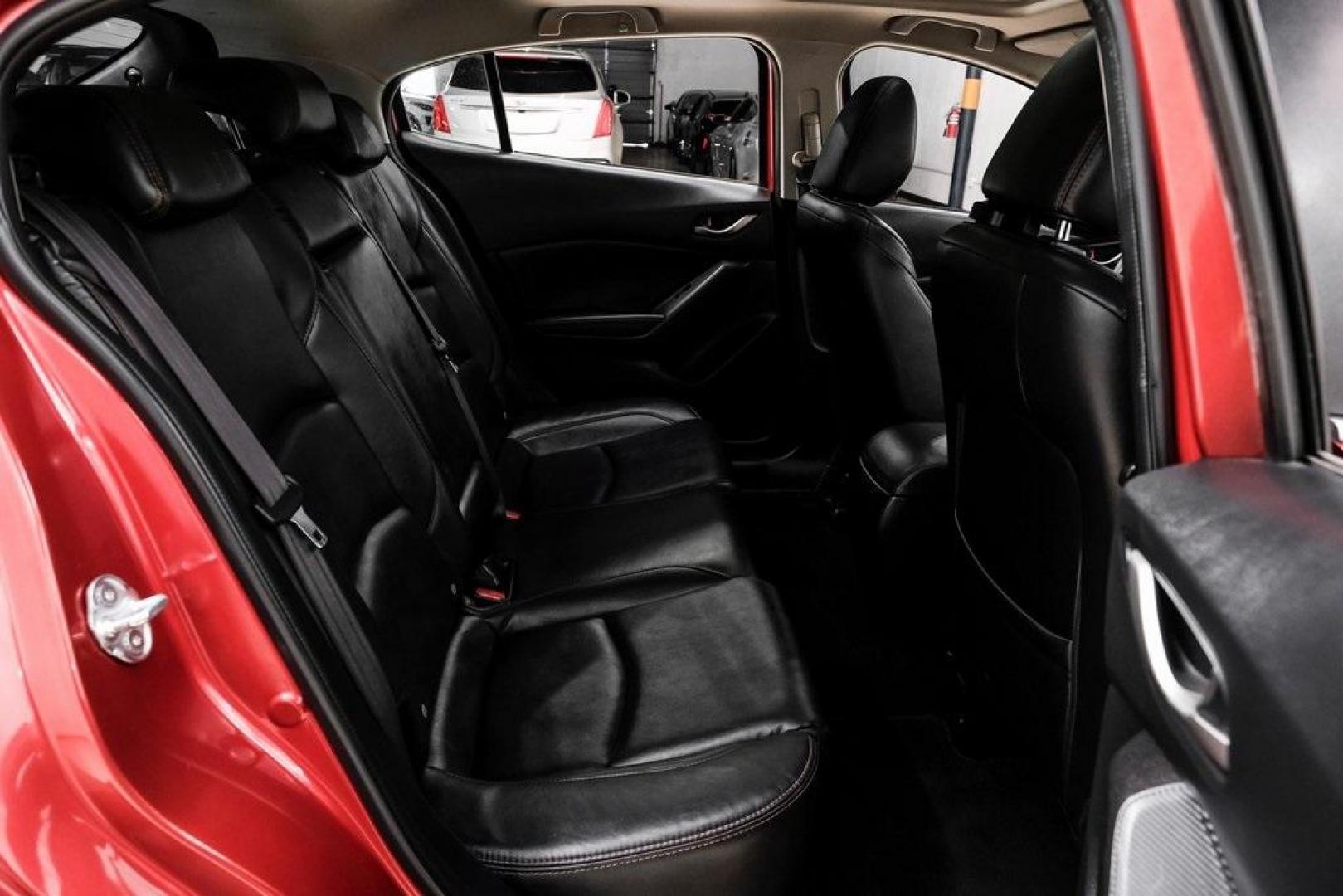 2015 Soul Red Metallic /Black Mazda Mazda3 i Grand Touring (3MZBM1M79FM) with an SKYACTIV-G 2.0L 4-Cylinder DOHC 16V engine, Manual transmission, located at 15300 Midway Rd., Addison, TX, 75001, (972) 702-0011, 32.958321, -96.838074 - Photo#40