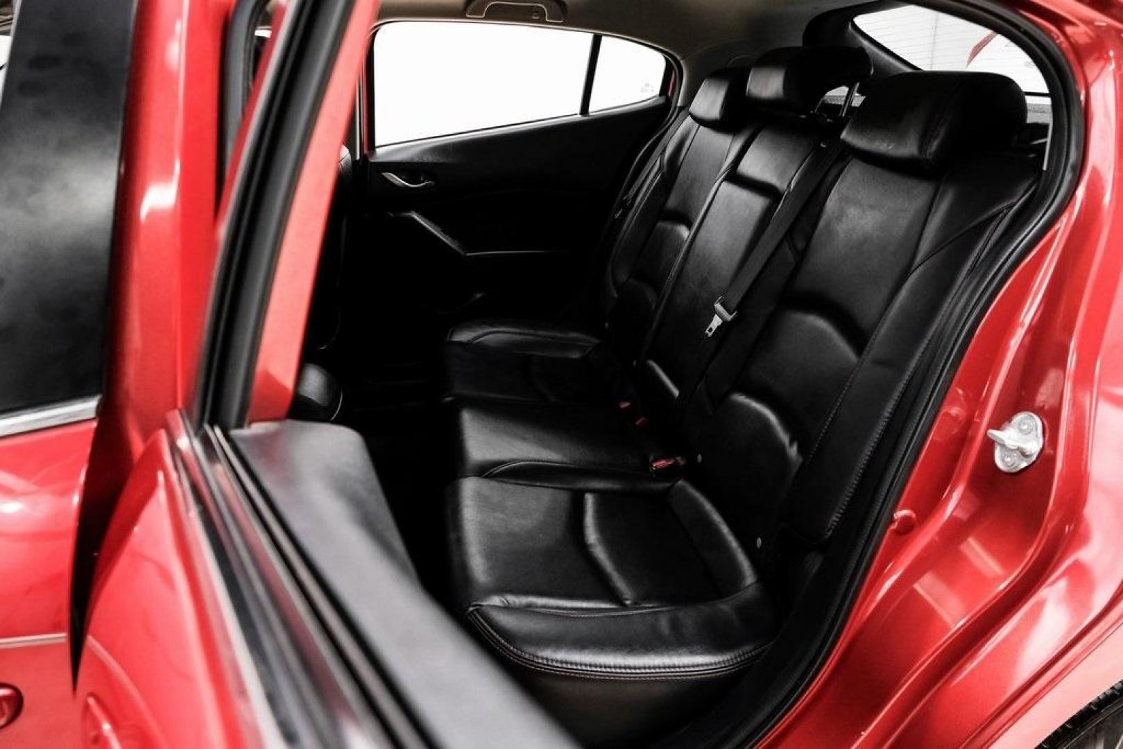 2015 Soul Red Metallic /Black Mazda Mazda3 i Grand Touring (3MZBM1M79FM) with an SKYACTIV-G 2.0L 4-Cylinder DOHC 16V engine, Manual transmission, located at 15300 Midway Rd., Addison, TX, 75001, (972) 702-0011, 32.958321, -96.838074 - Photo#44