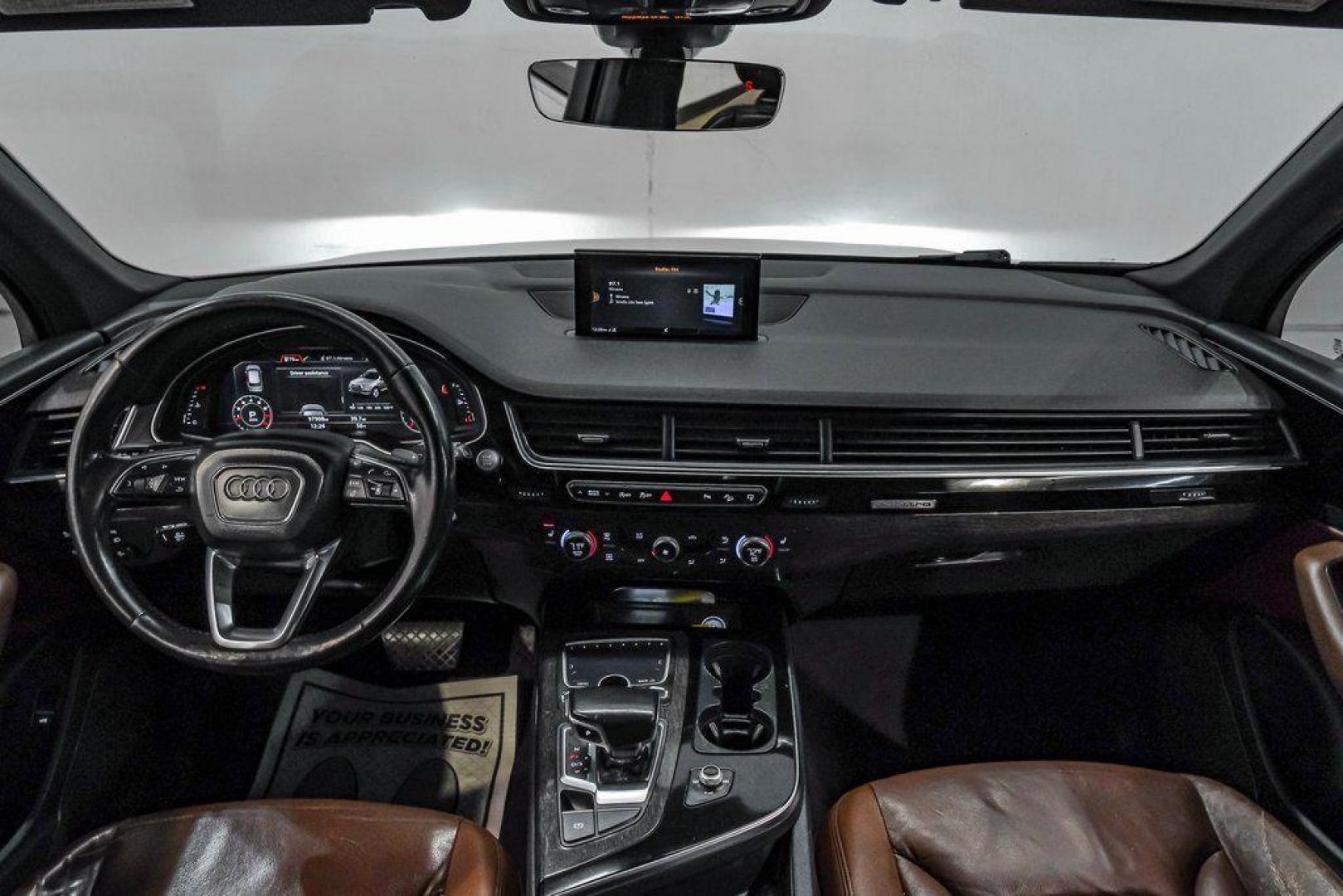 2017 Carrara White /Nougat Brown Audi Q7 3.0T Premium Plus (WA1LAAF7XHD) with an 3.0L TFSI V6 DOHC engine, Automatic transmission, located at 15300 Midway Rd., Addison, TX, 75001, (972) 702-0011, 32.958321, -96.838074 - Photo#19