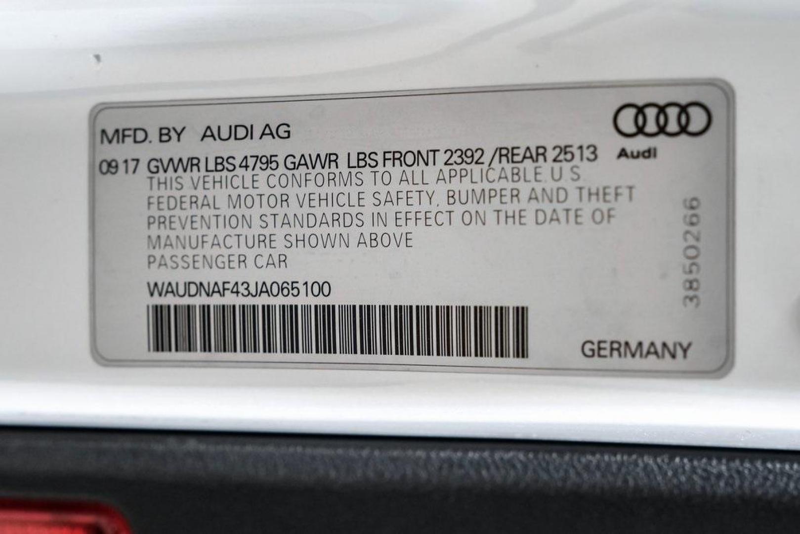 2018 Glacier White /Black Audi A4 2.0T Premium (WAUDNAF43JA) with an 2.0L I4 TFSI DOHC engine, Automatic transmission, located at 15300 Midway Rd., Addison, TX, 75001, (972) 702-0011, 32.958321, -96.838074 - Photo#71