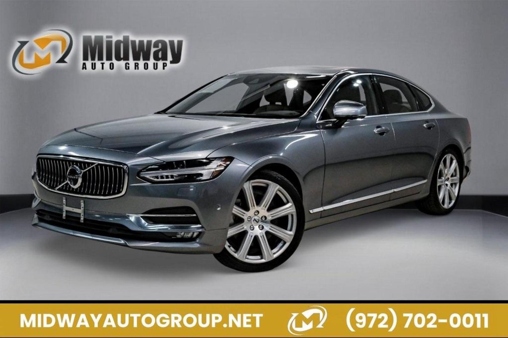 2017 Gray Metallic /Amber Volvo S90 T6 Inscription (YV1A22ML6H1) with an I4 Supercharged engine, Automatic transmission, located at 15300 Midway Rd., Addison, TX, 75001, (972) 702-0011, 32.958321, -96.838074 - HOME OF THE NO HAGGLE PRICE - WHOLESALE PRICES TO THE PUBLIC!! S90 T6 Inscription, 4D Sedan, I4 Supercharged, Automatic with Geartronic, AWD, Gray Metallic, Amber Leather. Priced below KBB Fair Purchase Price!<br><br>Gray Metallic 2017 Volvo S90 T6 Inscription<br><br>22/31 City/Highway MPG<br><br>Aw - Photo#0