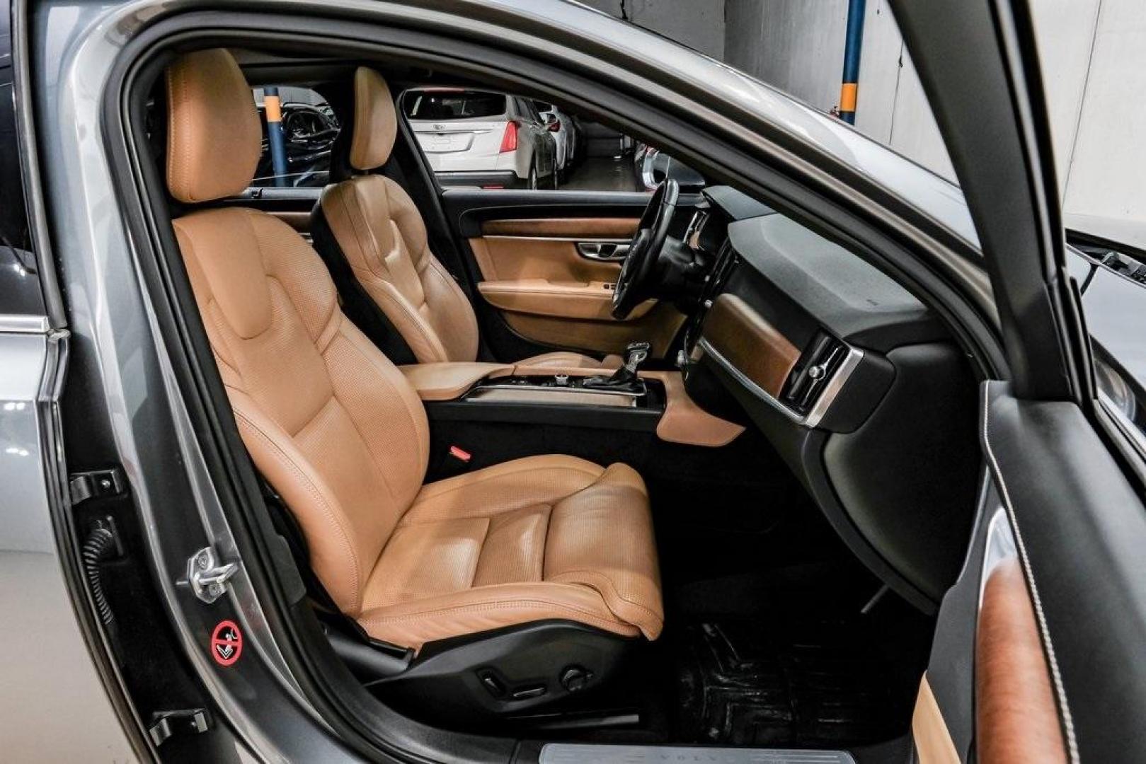 2017 Gray Metallic /Amber Volvo S90 T6 Inscription (YV1A22ML6H1) with an I4 Supercharged engine, Automatic transmission, located at 15300 Midway Rd., Addison, TX, 75001, (972) 702-0011, 32.958321, -96.838074 - HOME OF THE NO HAGGLE PRICE - WHOLESALE PRICES TO THE PUBLIC!! S90 T6 Inscription, 4D Sedan, I4 Supercharged, Automatic with Geartronic, AWD, Gray Metallic, Amber Leather. Priced below KBB Fair Purchase Price!<br><br>Gray Metallic 2017 Volvo S90 T6 Inscription<br><br>22/31 City/Highway MPG<br><br>Aw - Photo#43