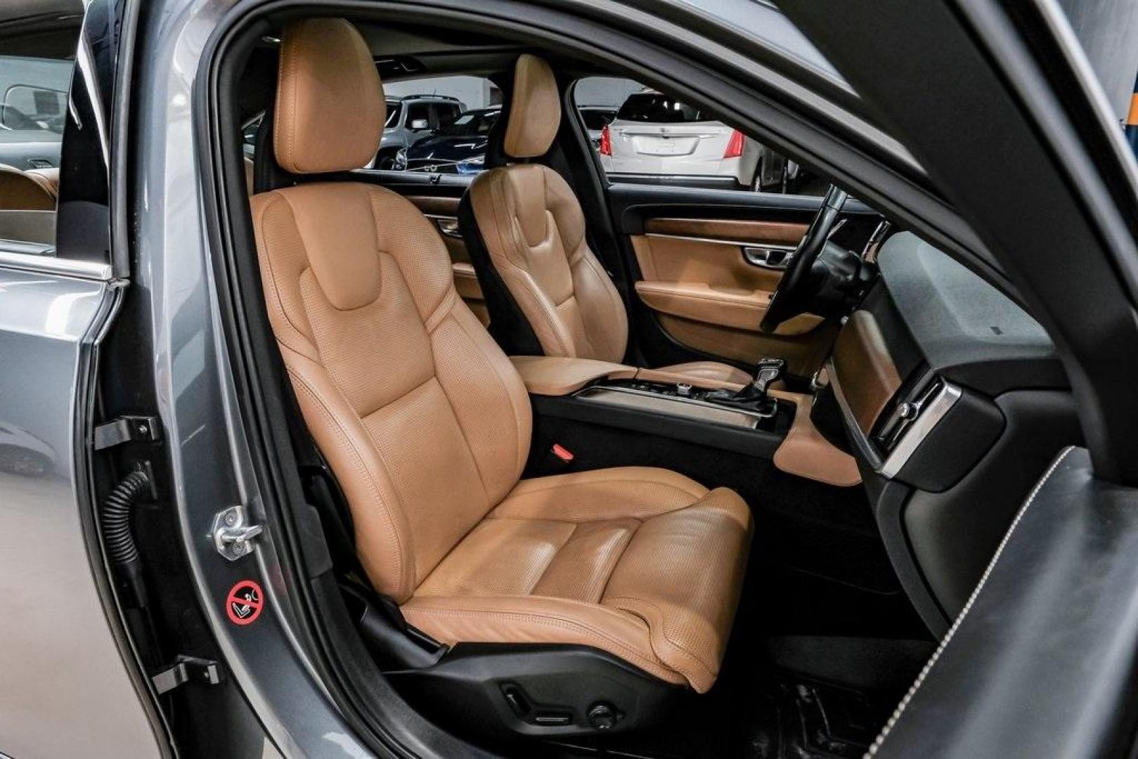 2017 Gray Metallic /Amber Volvo S90 T6 Inscription (YV1A22ML6H1) with an I4 Supercharged engine, Automatic transmission, located at 15300 Midway Rd., Addison, TX, 75001, (972) 702-0011, 32.958321, -96.838074 - HOME OF THE NO HAGGLE PRICE - WHOLESALE PRICES TO THE PUBLIC!! S90 T6 Inscription, 4D Sedan, I4 Supercharged, Automatic with Geartronic, AWD, Gray Metallic, Amber Leather. Priced below KBB Fair Purchase Price!<br><br>Gray Metallic 2017 Volvo S90 T6 Inscription<br><br>22/31 City/Highway MPG<br><br>Aw - Photo#44