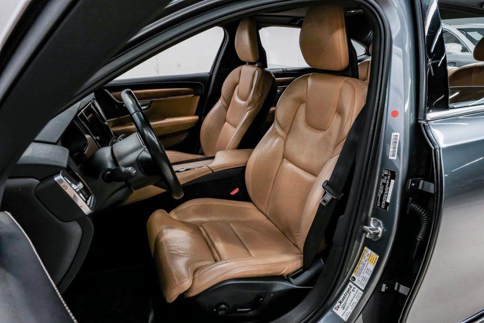 2017 Gray Metallic /Amber Volvo S90 T6 Inscription (YV1A22ML6H1) with an I4 Supercharged engine, Automatic transmission, located at 15300 Midway Rd., Addison, TX, 75001, (972) 702-0011, 32.958321, -96.838074 - HOME OF THE NO HAGGLE PRICE - WHOLESALE PRICES TO THE PUBLIC!! S90 T6 Inscription, 4D Sedan, I4 Supercharged, Automatic with Geartronic, AWD, Gray Metallic, Amber Leather. Priced below KBB Fair Purchase Price!<br><br>Gray Metallic 2017 Volvo S90 T6 Inscription<br><br>22/31 City/Highway MPG<br><br>Aw - Photo#41