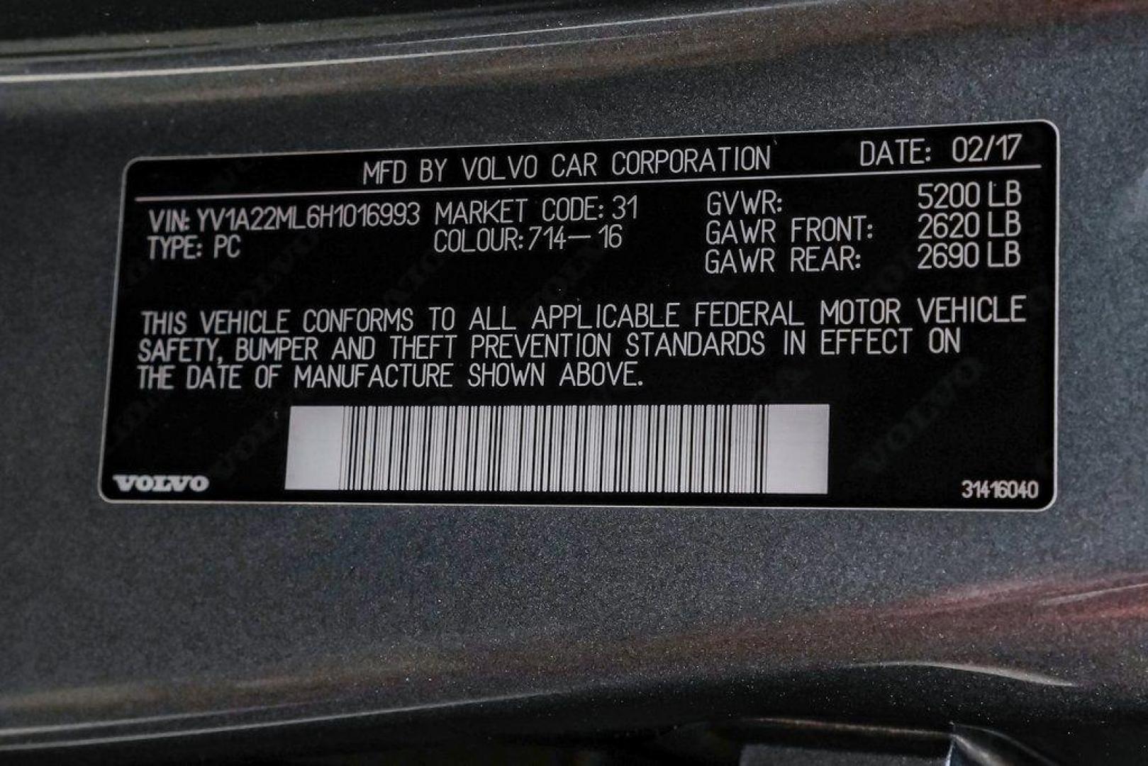 2017 Gray Metallic /Amber Volvo S90 T6 Inscription (YV1A22ML6H1) with an I4 Supercharged engine, Automatic transmission, located at 15300 Midway Rd., Addison, TX, 75001, (972) 702-0011, 32.958321, -96.838074 - HOME OF THE NO HAGGLE PRICE - WHOLESALE PRICES TO THE PUBLIC!! S90 T6 Inscription, 4D Sedan, I4 Supercharged, Automatic with Geartronic, AWD, Gray Metallic, Amber Leather. Priced below KBB Fair Purchase Price!<br><br>Gray Metallic 2017 Volvo S90 T6 Inscription<br><br>22/31 City/Highway MPG<br><br>Aw - Photo#73