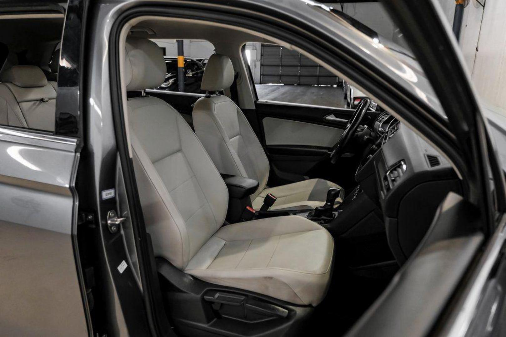 2018 Platinum Gray Metallic /White Volkswagen Tiguan 2.0T SEL (3VV3B7AX4JM) with an 2.0L TSI DOHC engine, Automatic transmission, located at 15300 Midway Rd., Addison, TX, 75001, (972) 702-0011, 32.958321, -96.838074 - Photo#34