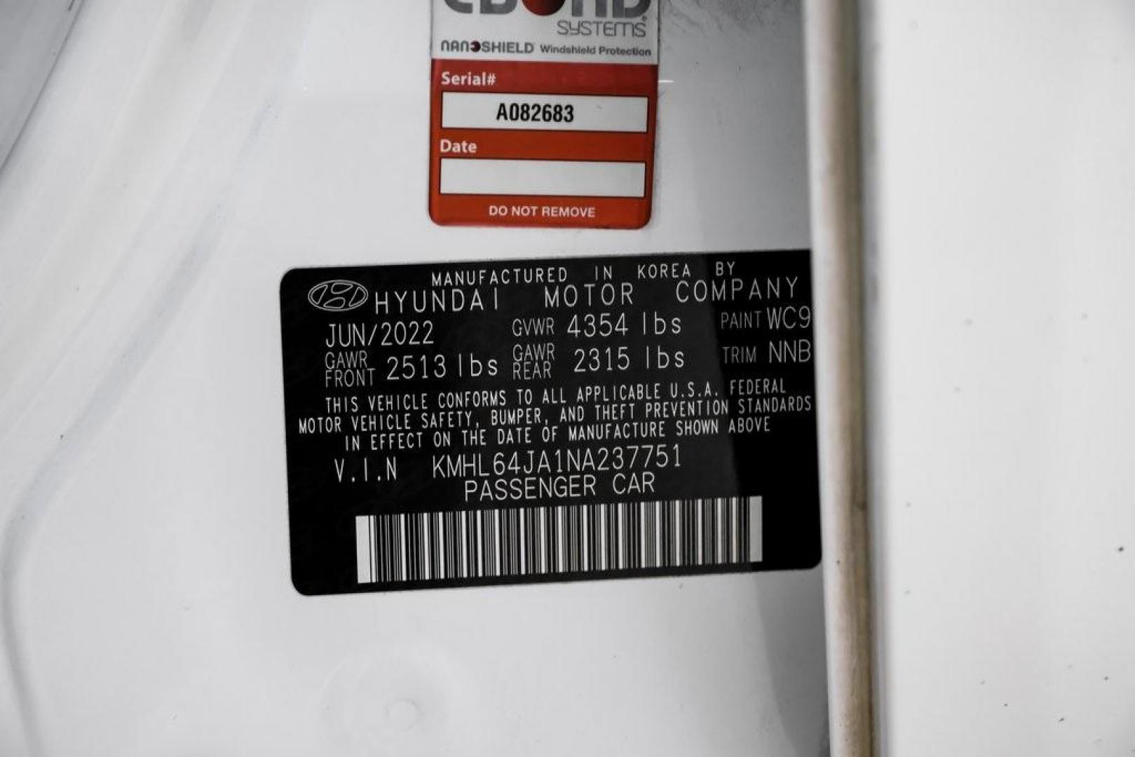 2022 Quartz White /Black Hyundai Sonata SEL (KMHL64JA1NA) with an 2.5L I4 engine, Automatic transmission, located at 15300 Midway Rd., Addison, TX, 75001, (972) 702-0011, 32.958321, -96.838074 - Photo#66