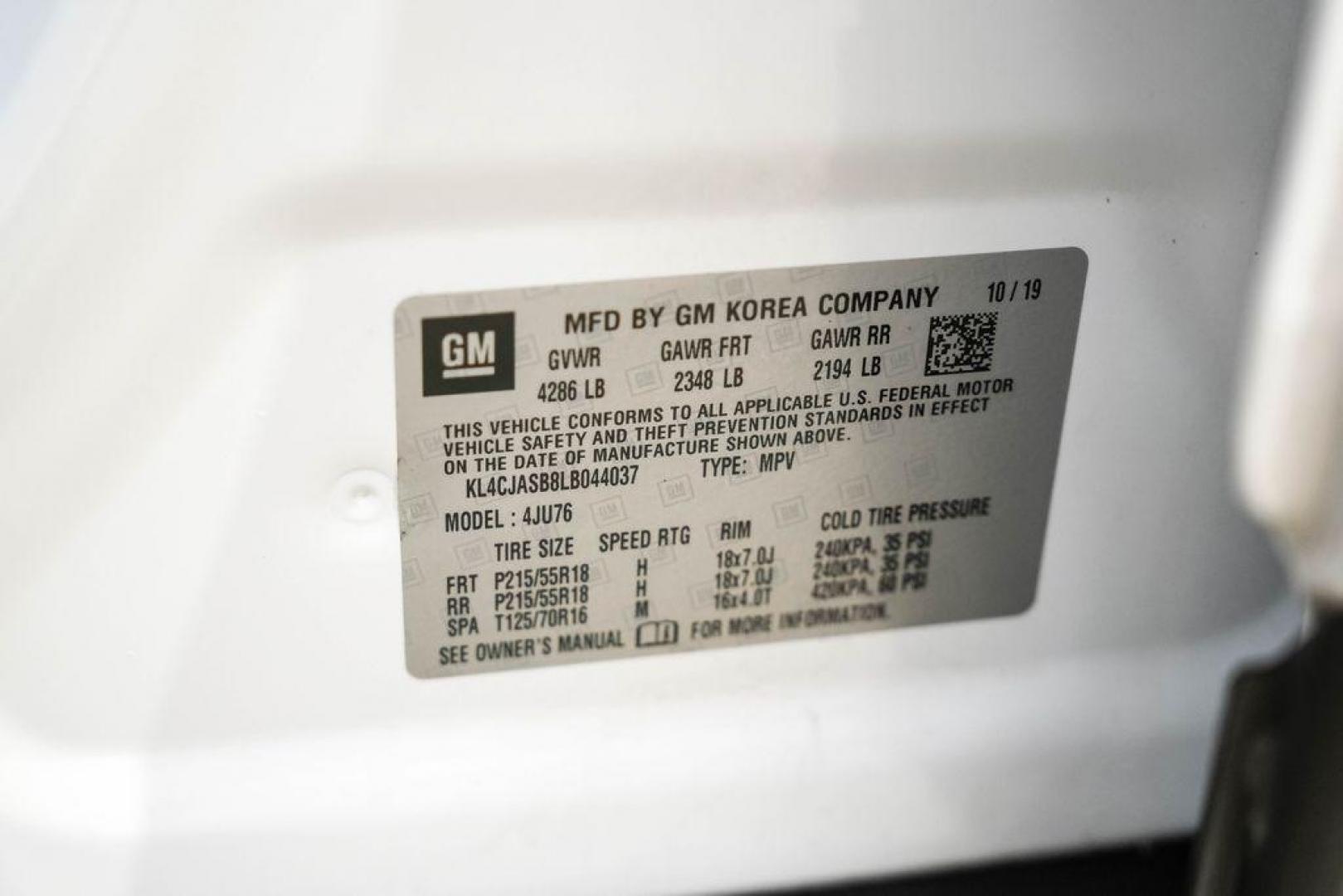 2020 Summit White /Ebony Buick Encore Preferred (KL4CJASB8LB) with an ECOTEC 1.4L I4 SMPI DOHC Turbocharged VVT engine, Automatic transmission, located at 15300 Midway Rd., Addison, TX, 75001, (972) 702-0011, 32.958321, -96.838074 - Photo#59