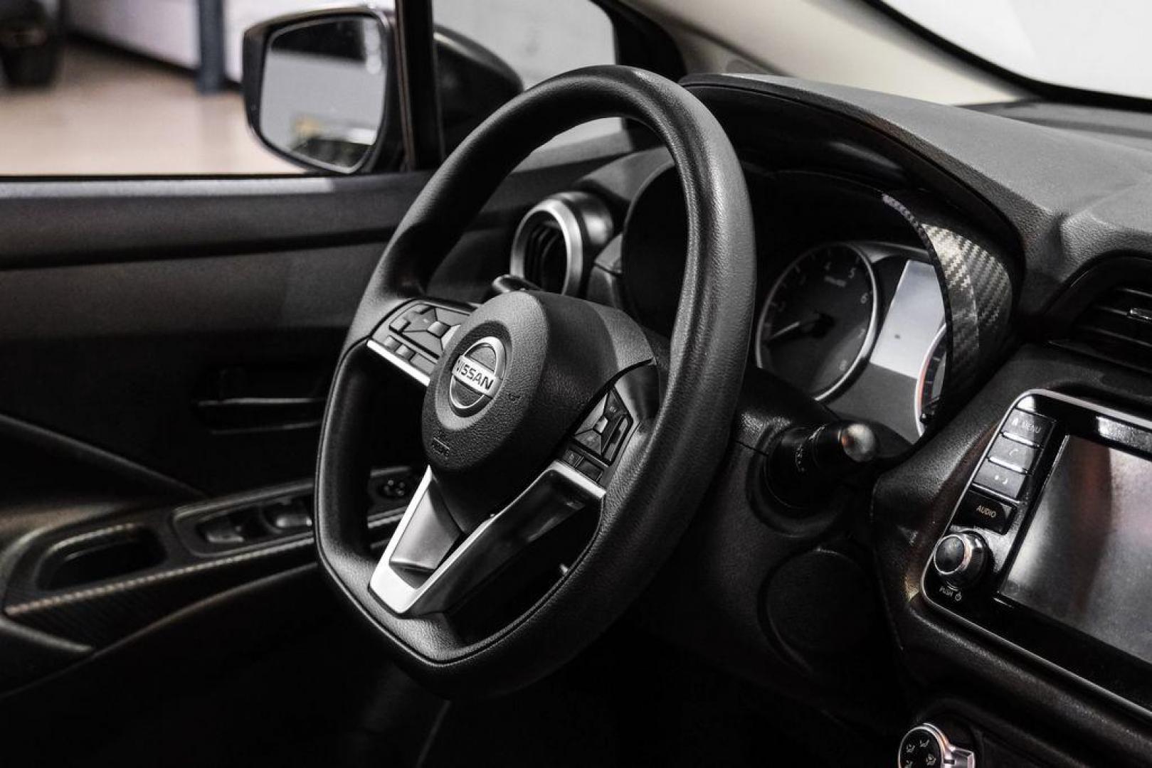 2021 Super Black Metallic /Charcoal Nissan Versa 1.6 S (3N1CN8DV2ML) with an 1.6L 4-Cylinder DOHC 16V engine, CVT transmission, located at 15300 Midway Rd., Addison, TX, 75001, (972) 702-0011, 32.958321, -96.838074 - Photo#15