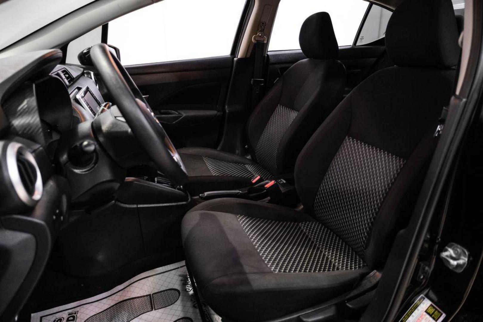 2021 Super Black Metallic /Charcoal Nissan Versa 1.6 S (3N1CN8DV2ML) with an 1.6L 4-Cylinder DOHC 16V engine, CVT transmission, located at 15300 Midway Rd., Addison, TX, 75001, (972) 702-0011, 32.958321, -96.838074 - Photo#31