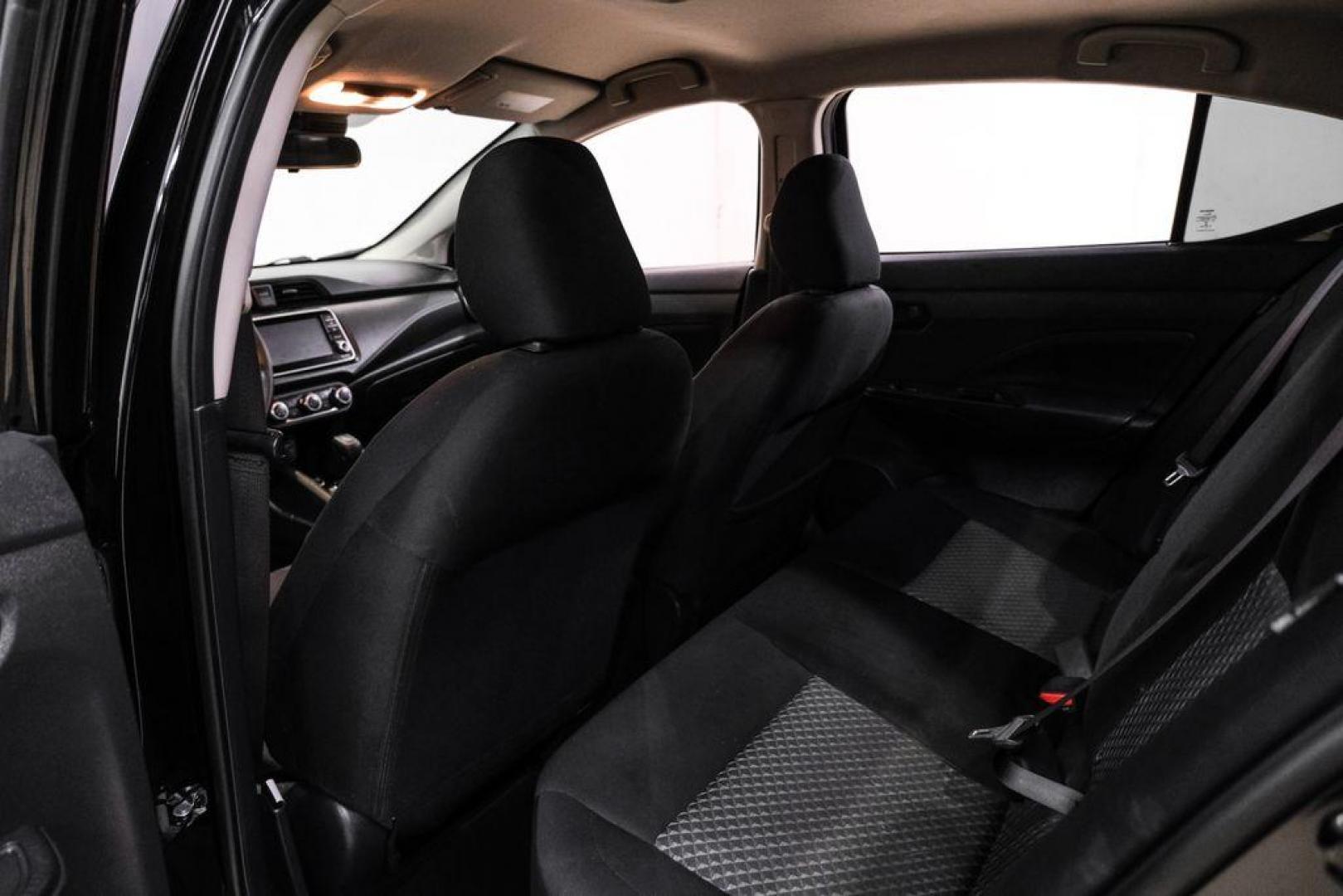 2021 Super Black Metallic /Charcoal Nissan Versa 1.6 S (3N1CN8DV2ML) with an 1.6L 4-Cylinder DOHC 16V engine, CVT transmission, located at 15300 Midway Rd., Addison, TX, 75001, (972) 702-0011, 32.958321, -96.838074 - Photo#37